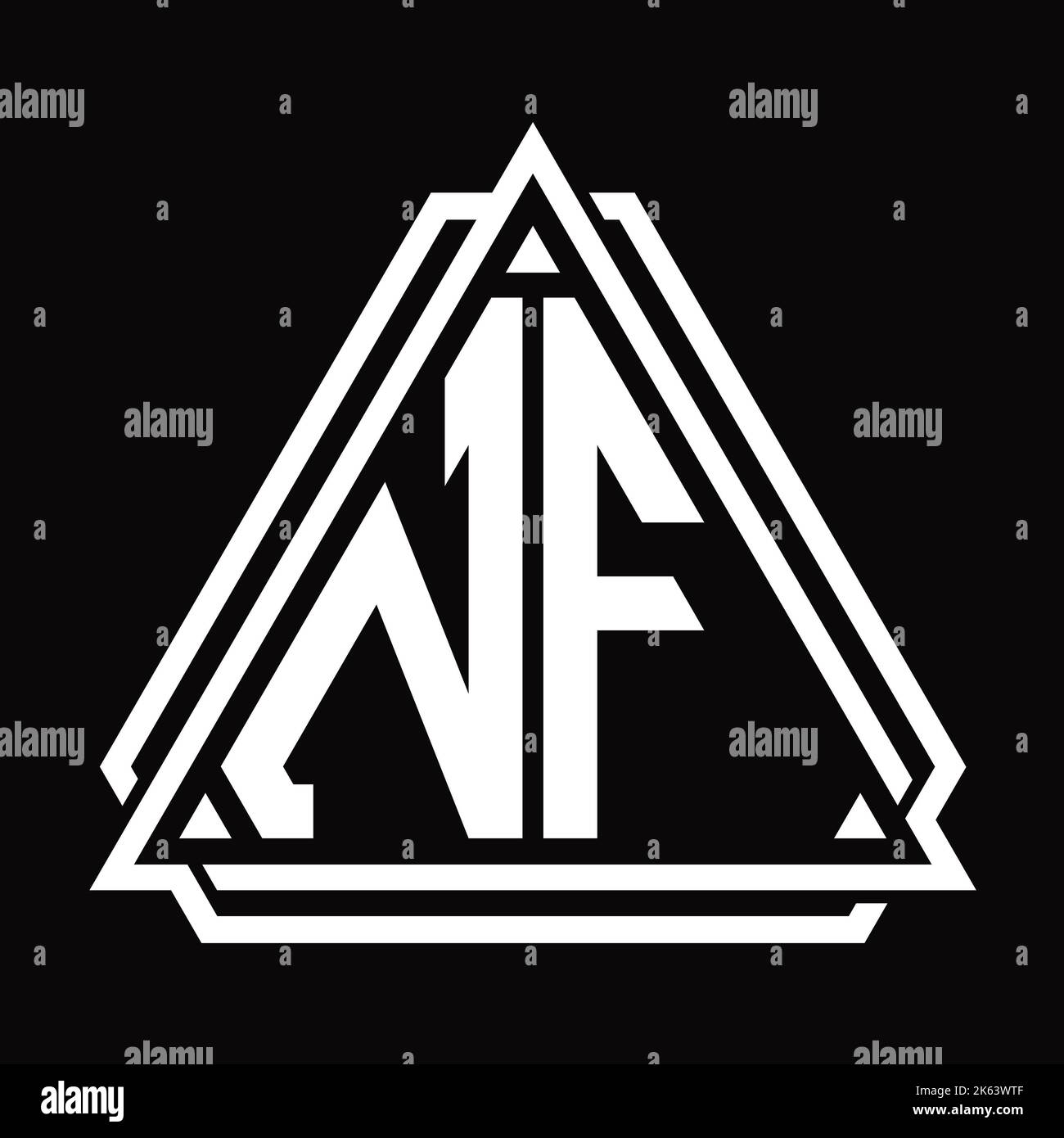 NF Logo letter monogram with triangle shape design template isolated on ...