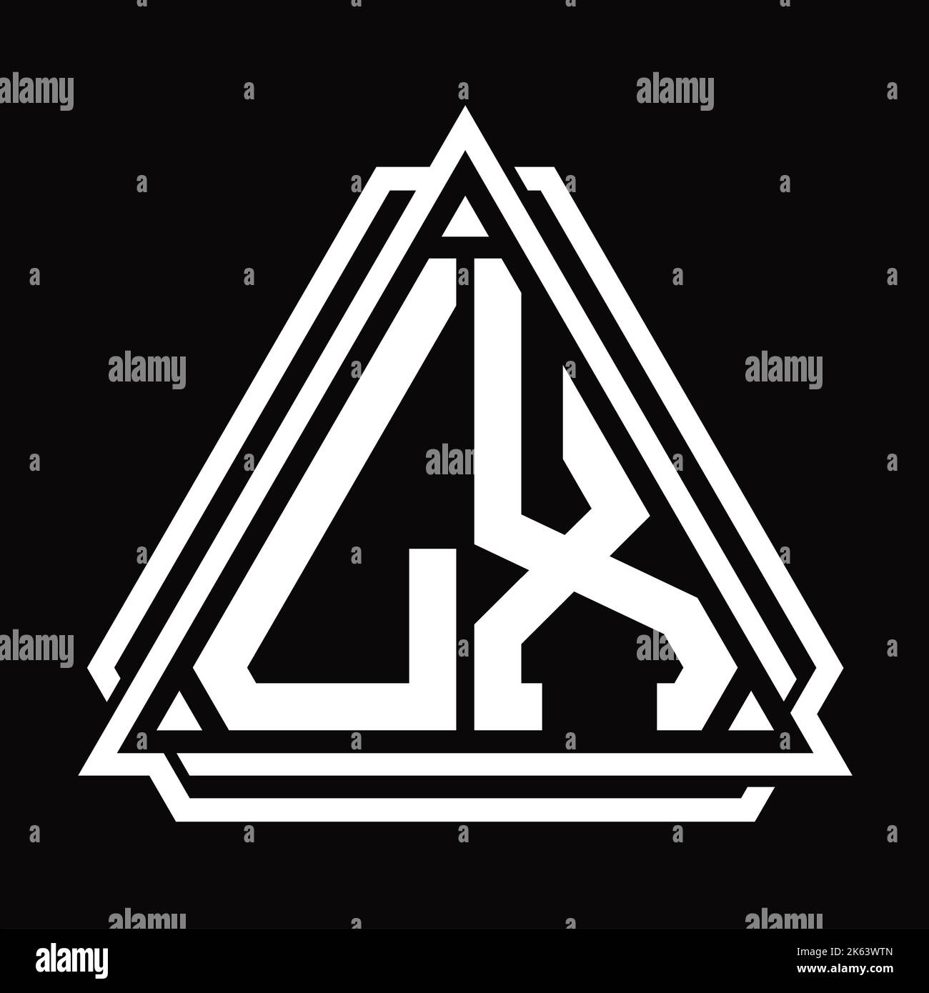 LX Logo letter monogram with triangle shape design template isolated on ...