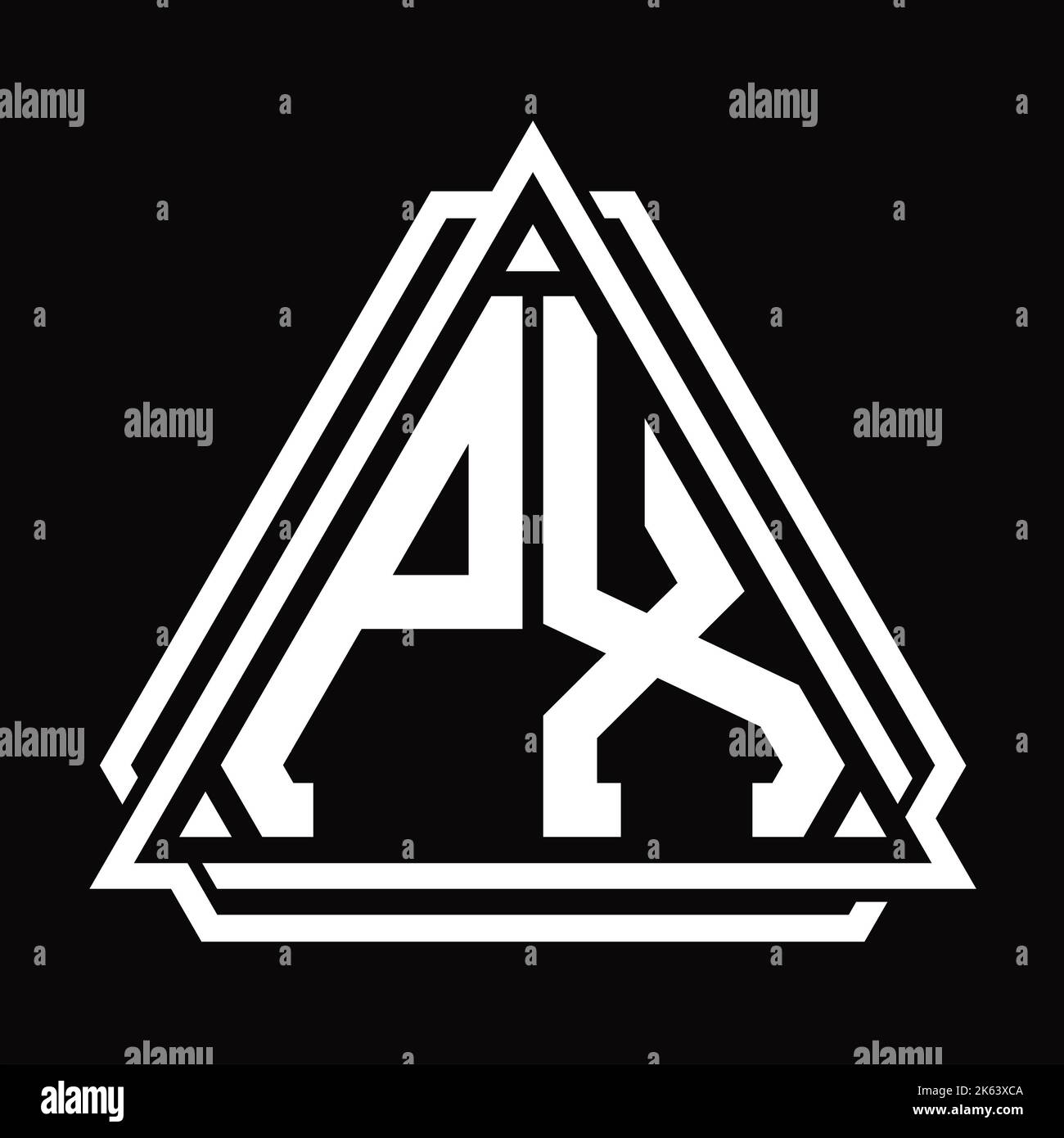 PX Logo letter monogram with triangle shape design template isolated on ...