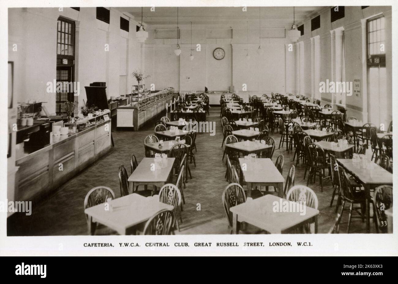 The YWCA - Central Club - Great Russell Street, London - The Cafeteria.     Date: circa 1910s Stock Photo