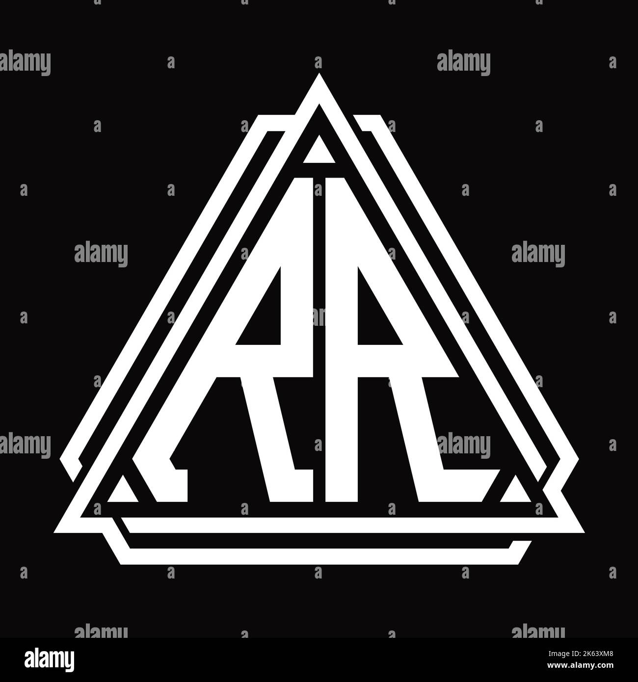 RR Logo letter monogram with triangle shape design template isolated on ...