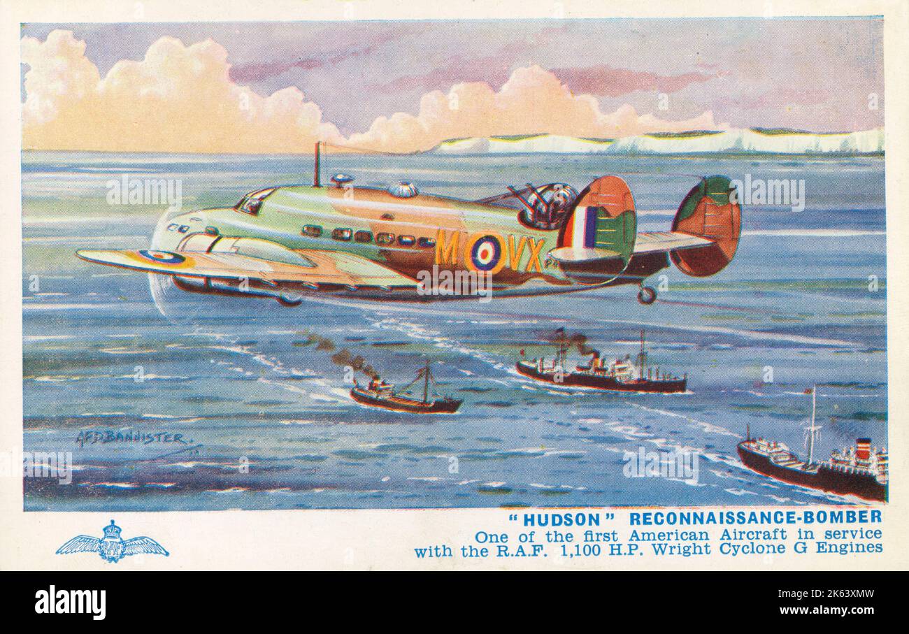 A Hudson Reconnaissance Bomber - RAF Stock Photo