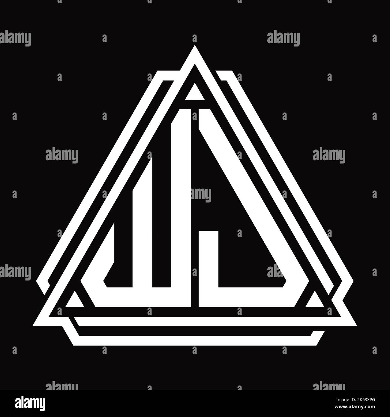 WJ Logo letter monogram with triangle shape design template isolated on ...