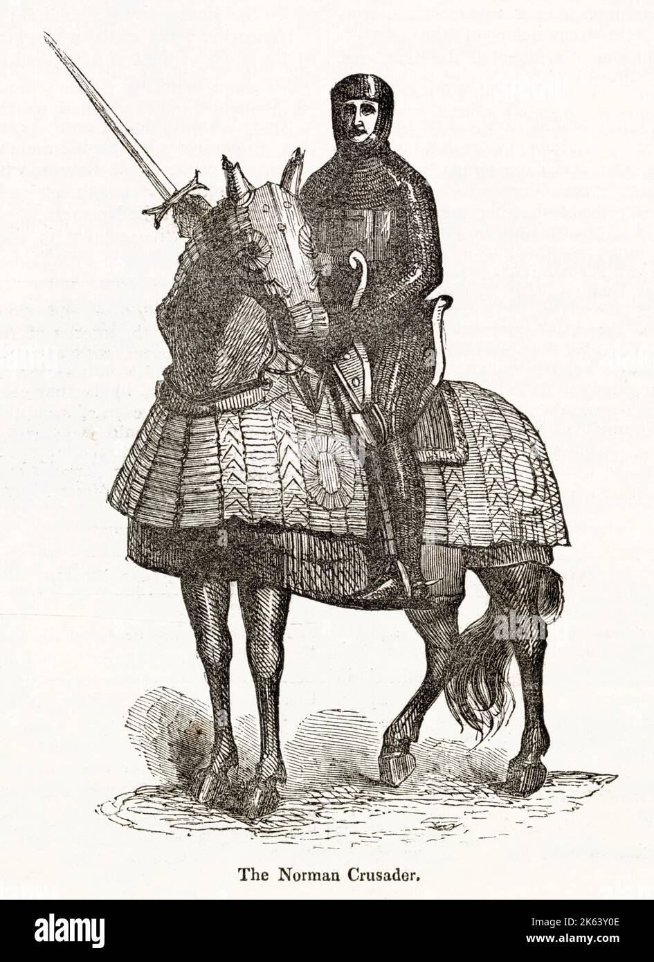 Norman Crusader, Horse Armoury, Tower of London. Stock Photo