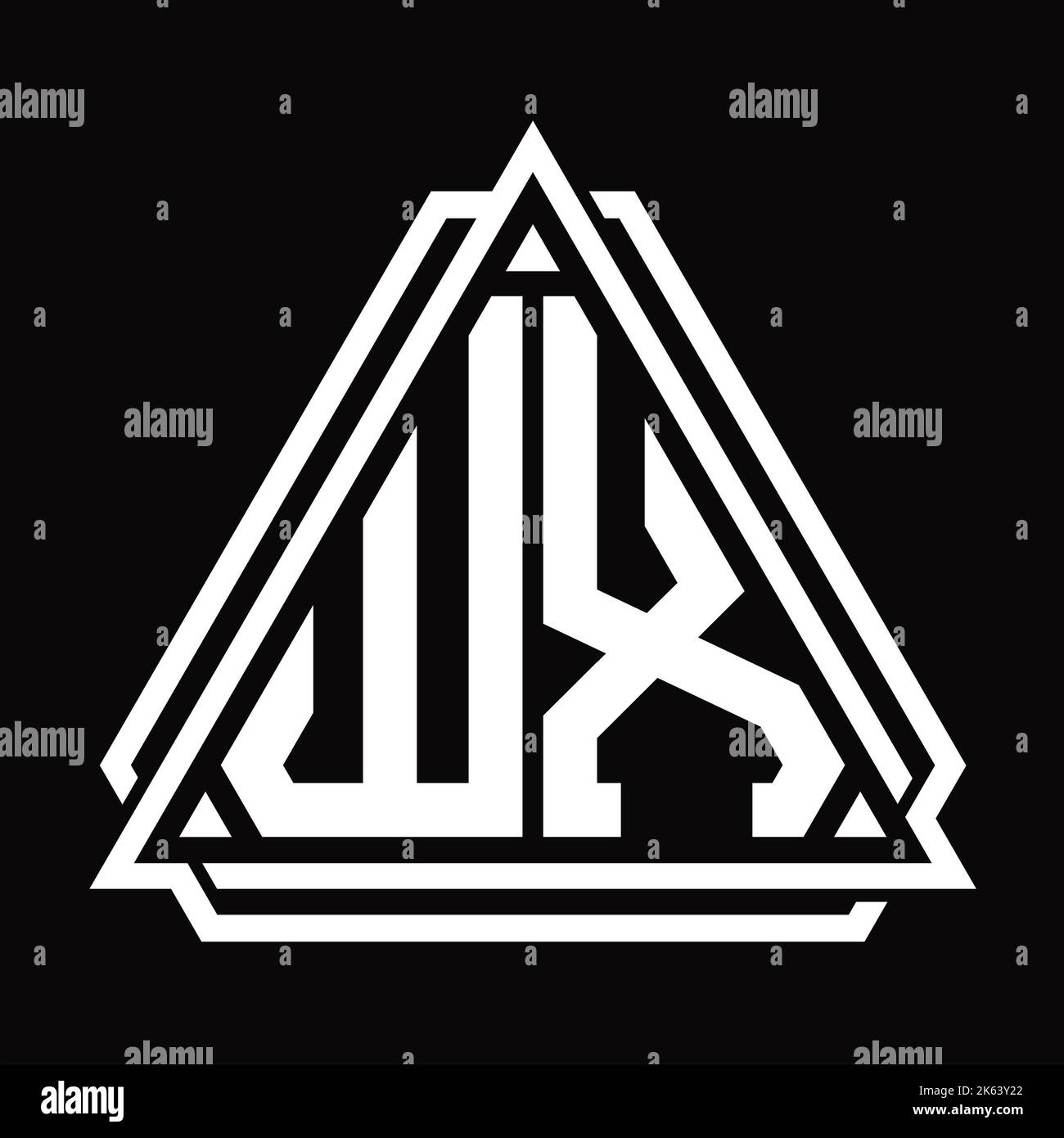 WX Logo letter monogram with triangle shape design template isolated on ...