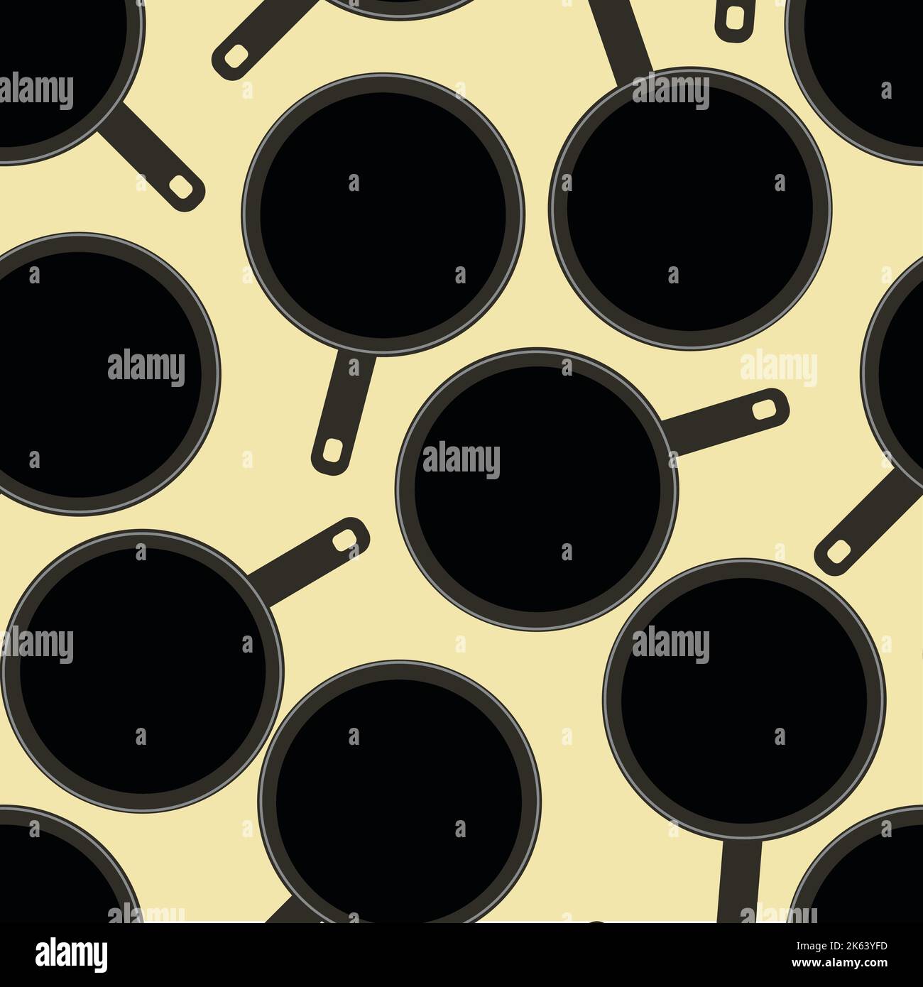 Seamless pattern with frying pans Stock Vector