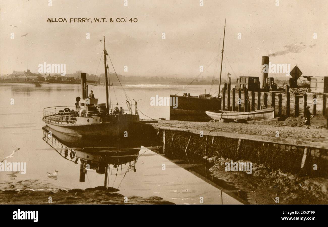Alloa Ferry over the River Forth, Scotland. circa 1920s Stock Photo