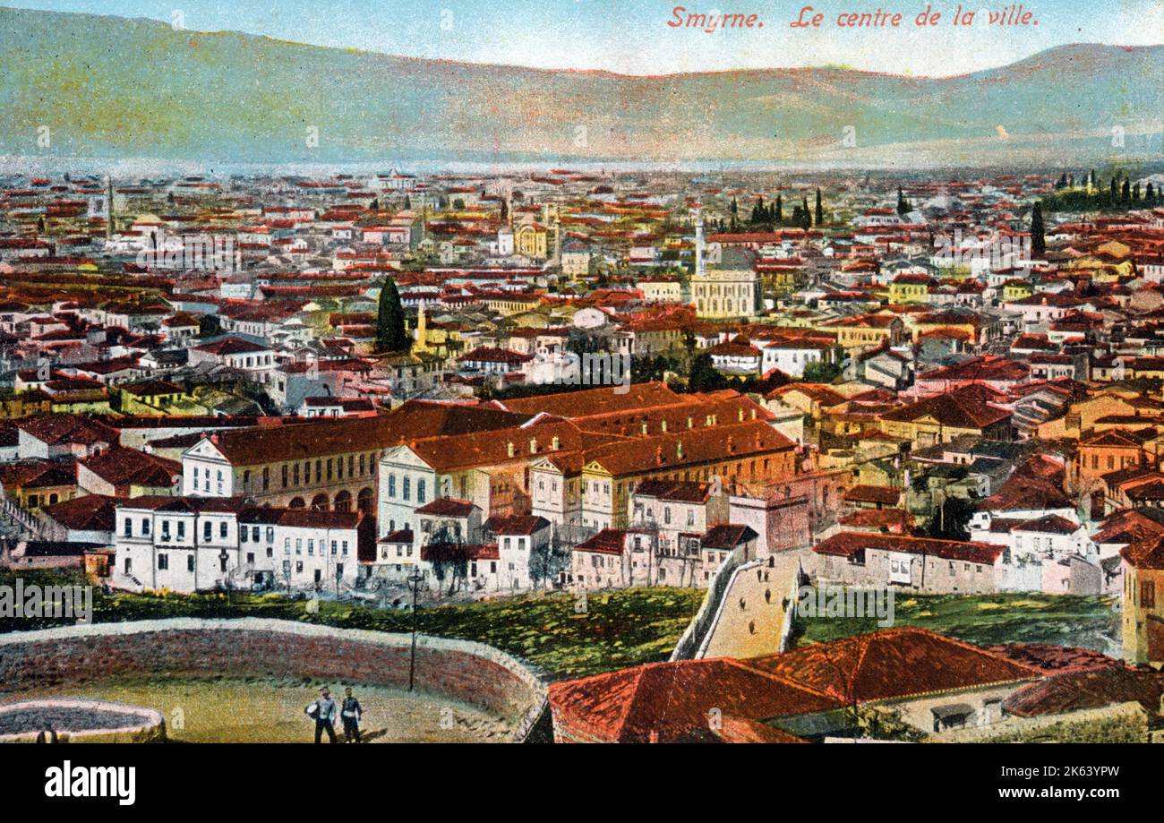 Izmir, Turkey - Panoramic view of the centre. Stock Photo