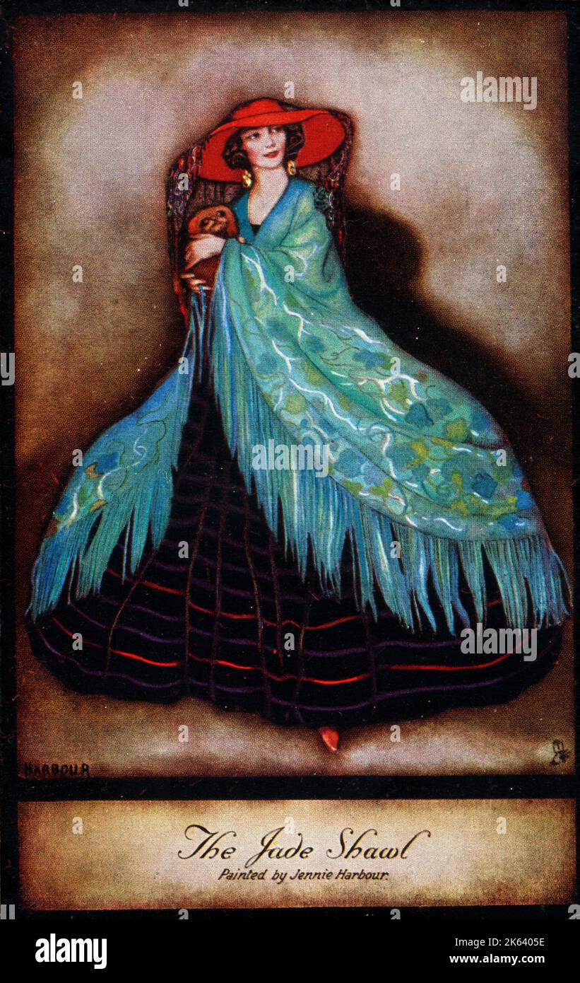 'The Jade Shawl' - painting by Jennie Harbour. Stock Photo