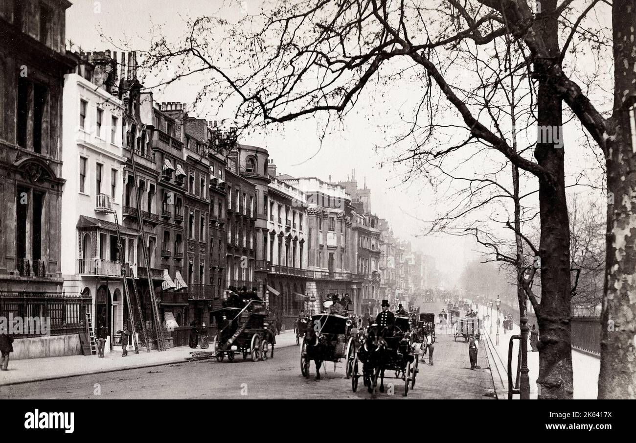 Vintage 19th century photograph Piccadilly Looking East, London Stock
