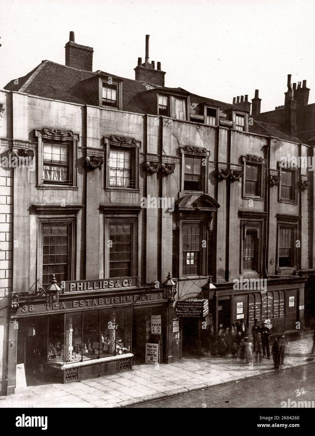c.1880 London - Phillips and Company tea establishment - historic London by Dixon and Bool Stock Photo