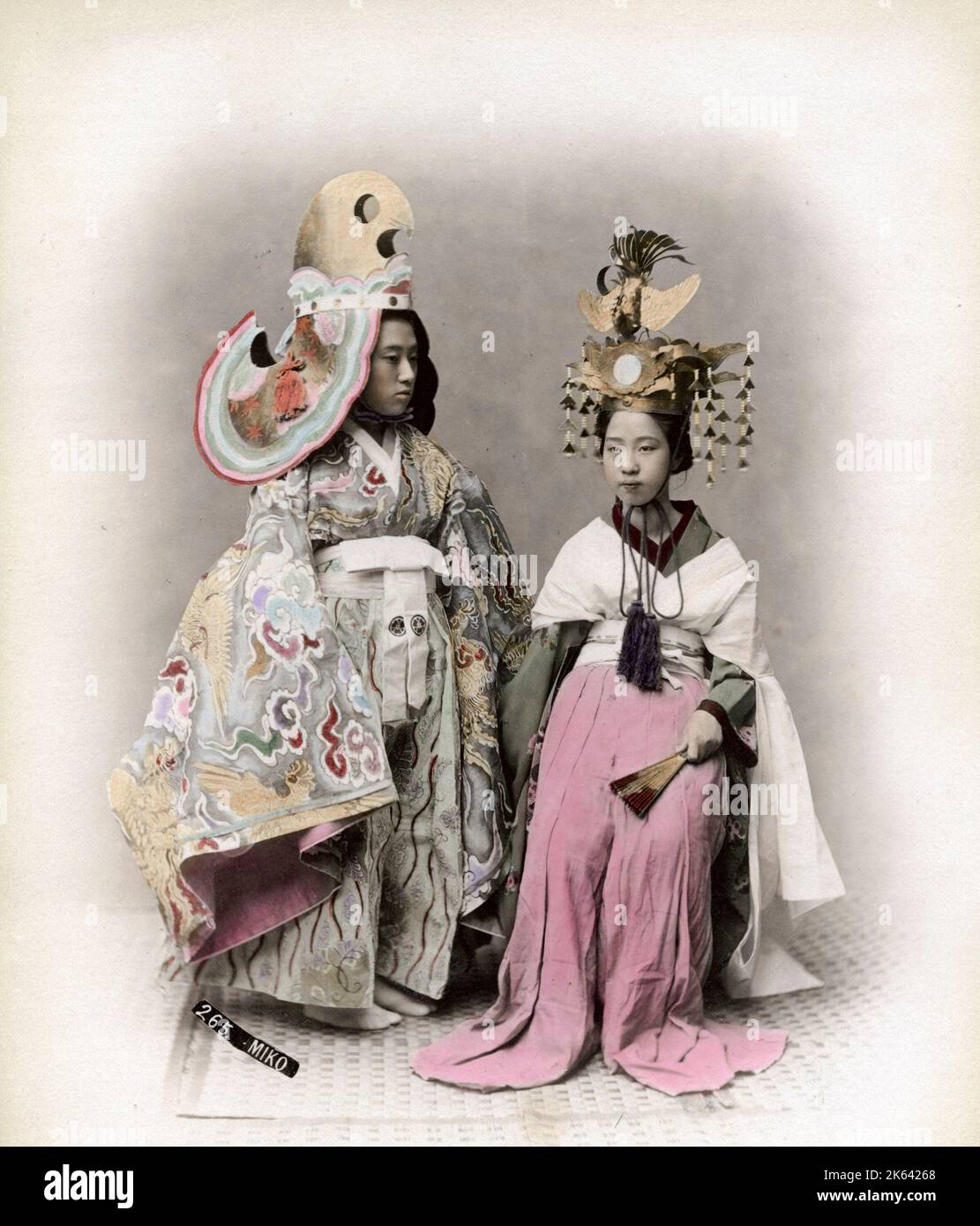 c.1880s Japan - Japanese actors in costume Stock Photo