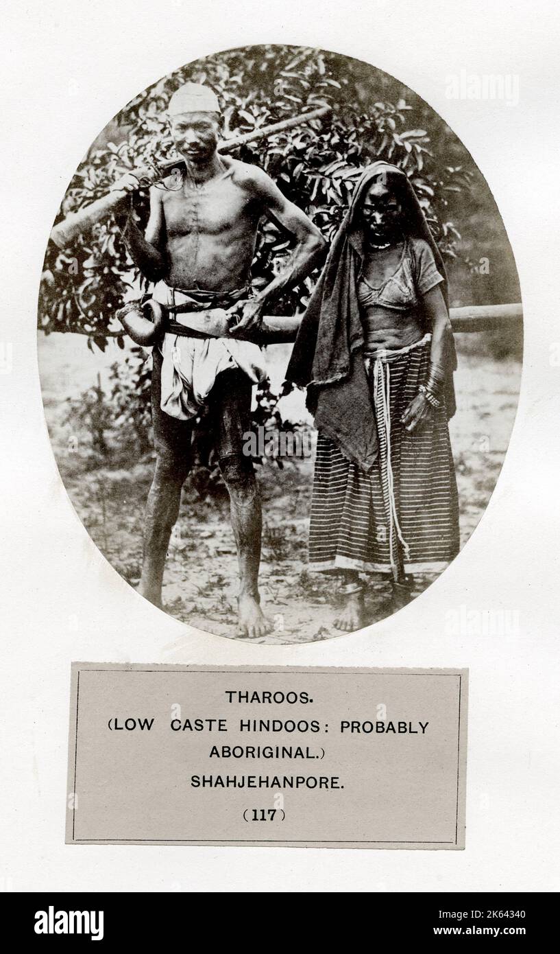 Tharoo (low caste Hindu) Shahjehanpore, taken from 'The People of India' published in the 1860s. Stock Photo