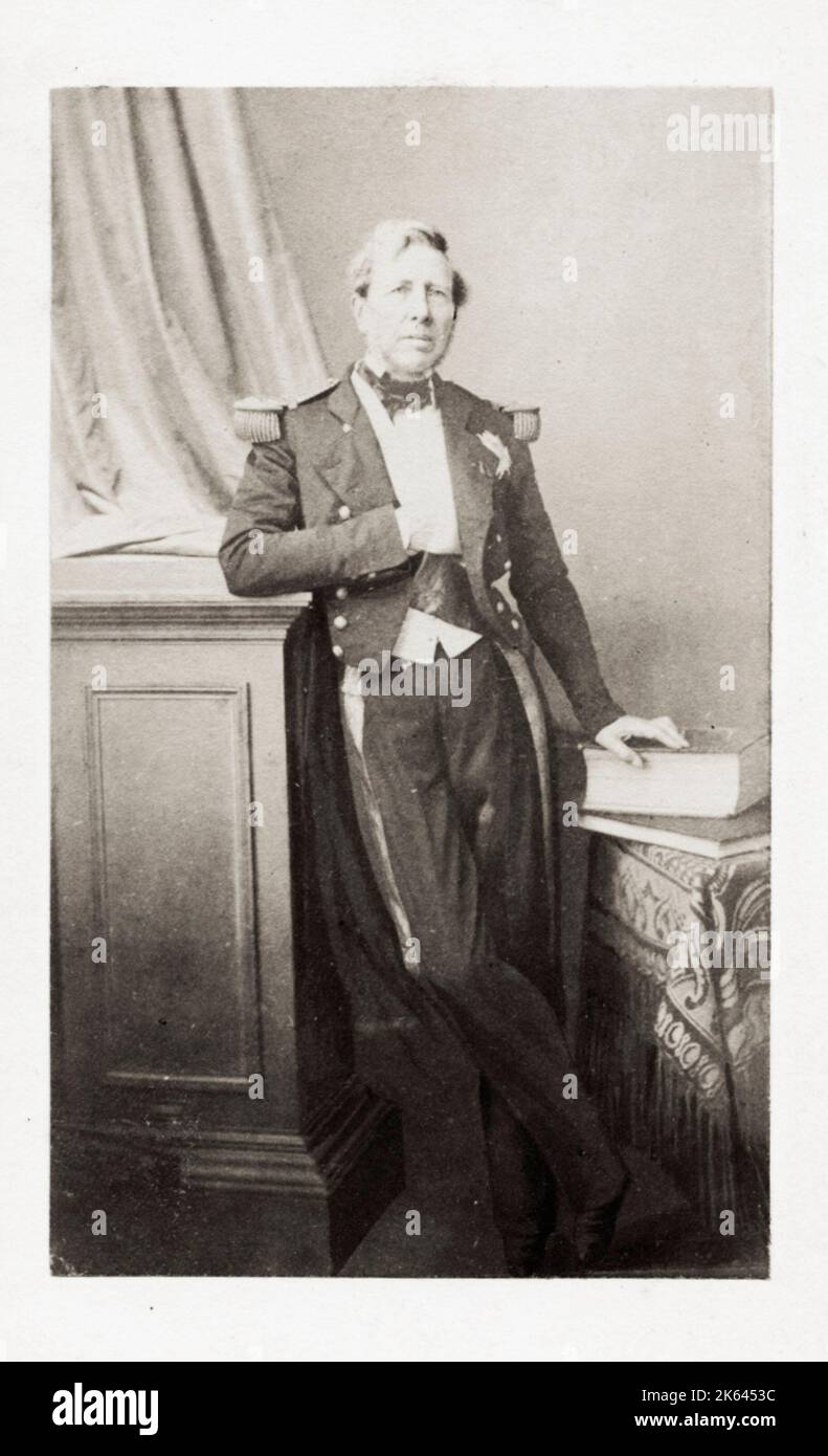 Vintage 19th century photograph: Alexandre Ferdinand Parseval-Deschenes (27 November 1790 - 10 June 1860) was a French admiral and senator. Stock Photo