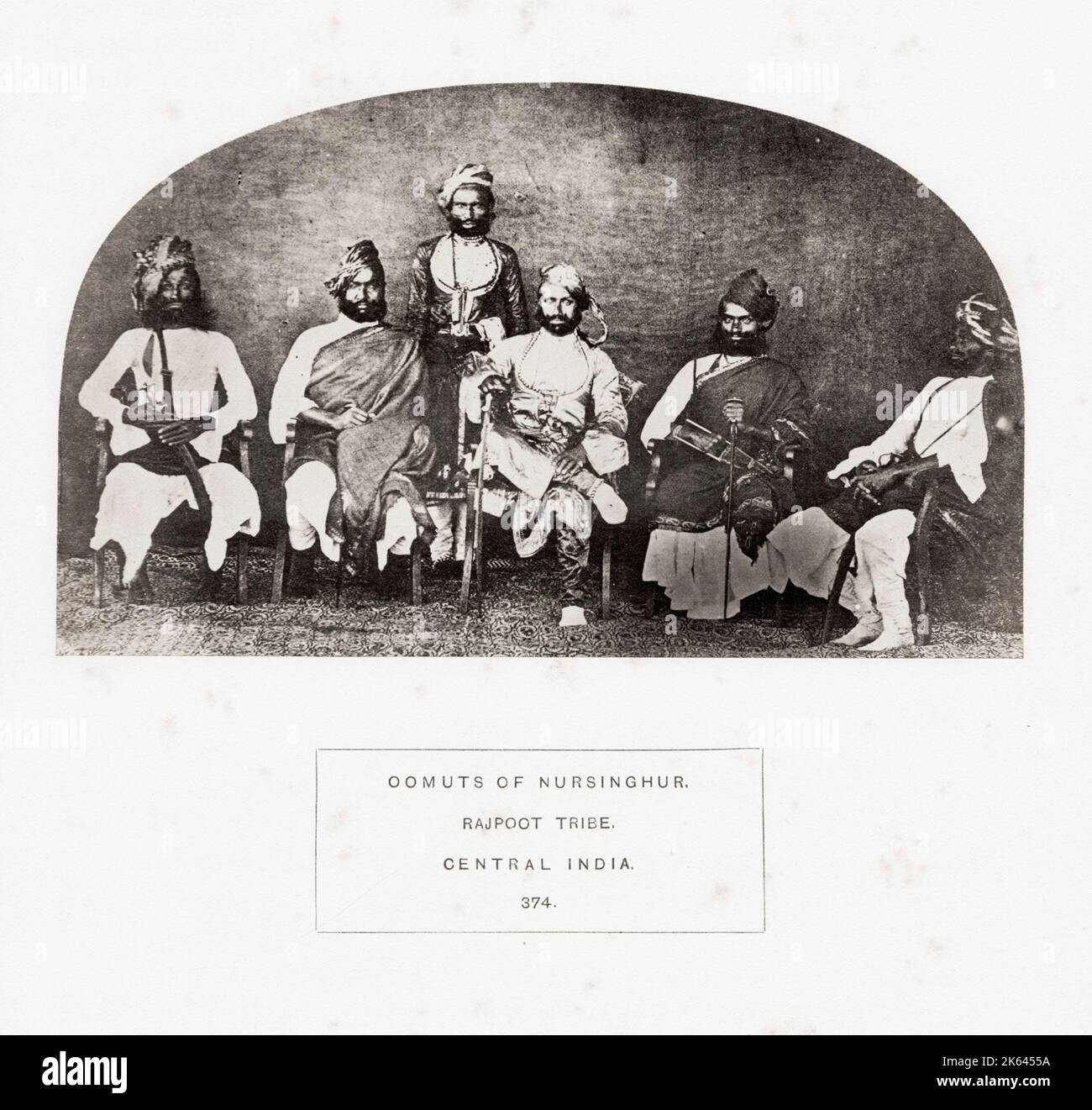 Vintage 19th century photograph: The People of India: A Series of Photographic Illustrations, with Descriptive Letterpress, of the Races and Tribes of Hindustan - published in the 1860s under order of the Viceroy, Lord Canning - Rajpoot tribe, Central India. Stock Photo