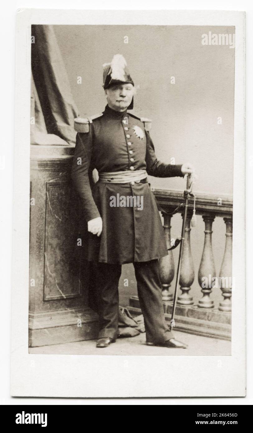 Vintage 19th century photograph: Lieutenant-General Charles Nicolas Victor Oudinot, 2nd Duc de Reggio (3 November 1791 in Bar-le-Duc - 7 June 1863 in Bar-le-Duc), the eldest son of Napoleon I's marshal Nicolas Oudinot and Charlotte Derlin, also made a military career. Stock Photo