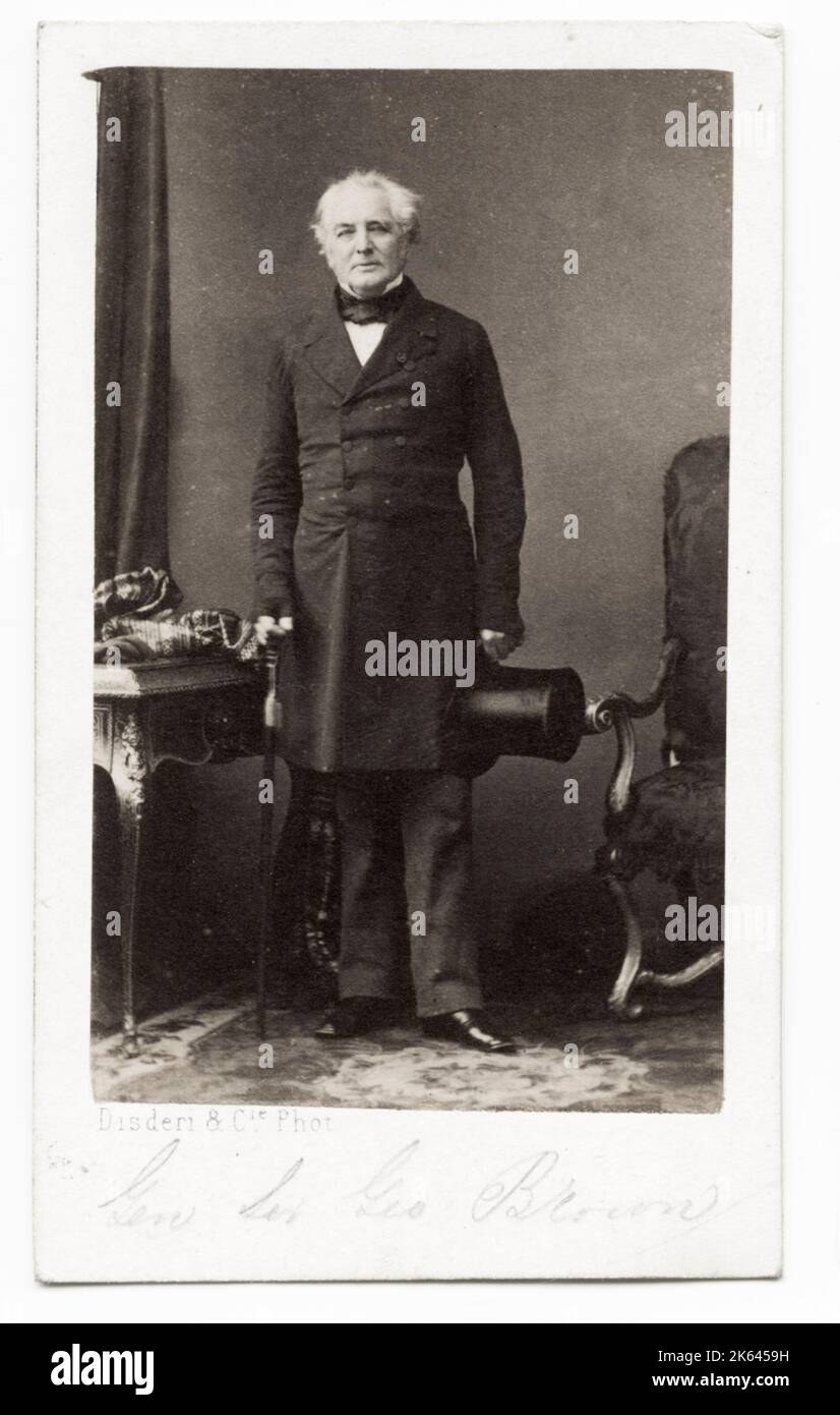 Vintage 19th century photograph: General Sir George Brown, GCB, KH, PC (Ire) (3 July 1790 - 27 August 1865) was a British soldier notable for commands in the Peninsular War and the Crimean War. Stock Photo