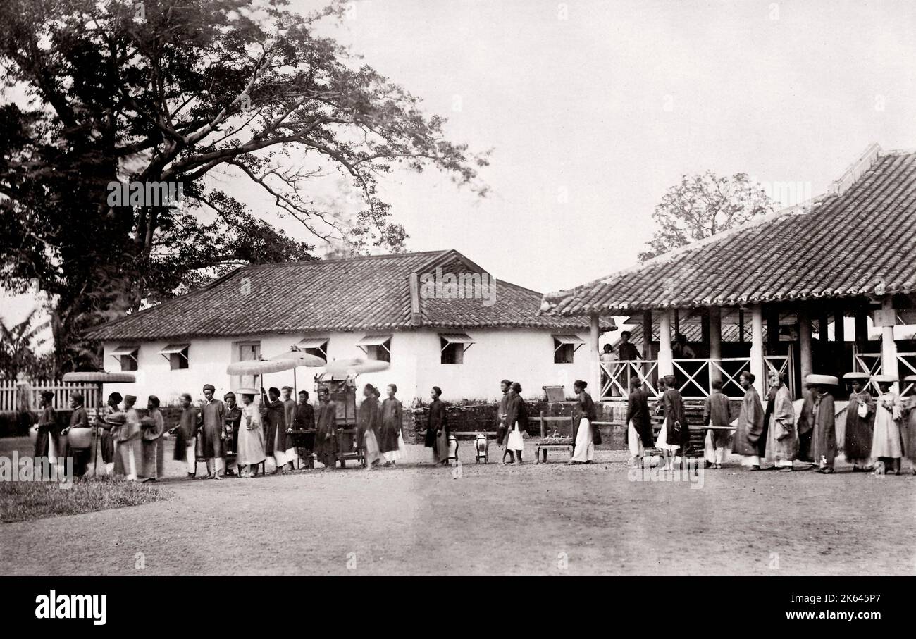 c.1870s Indochina (Vietnam Laos Cambodia) - wedding procession among the Annamite people Stock Photo