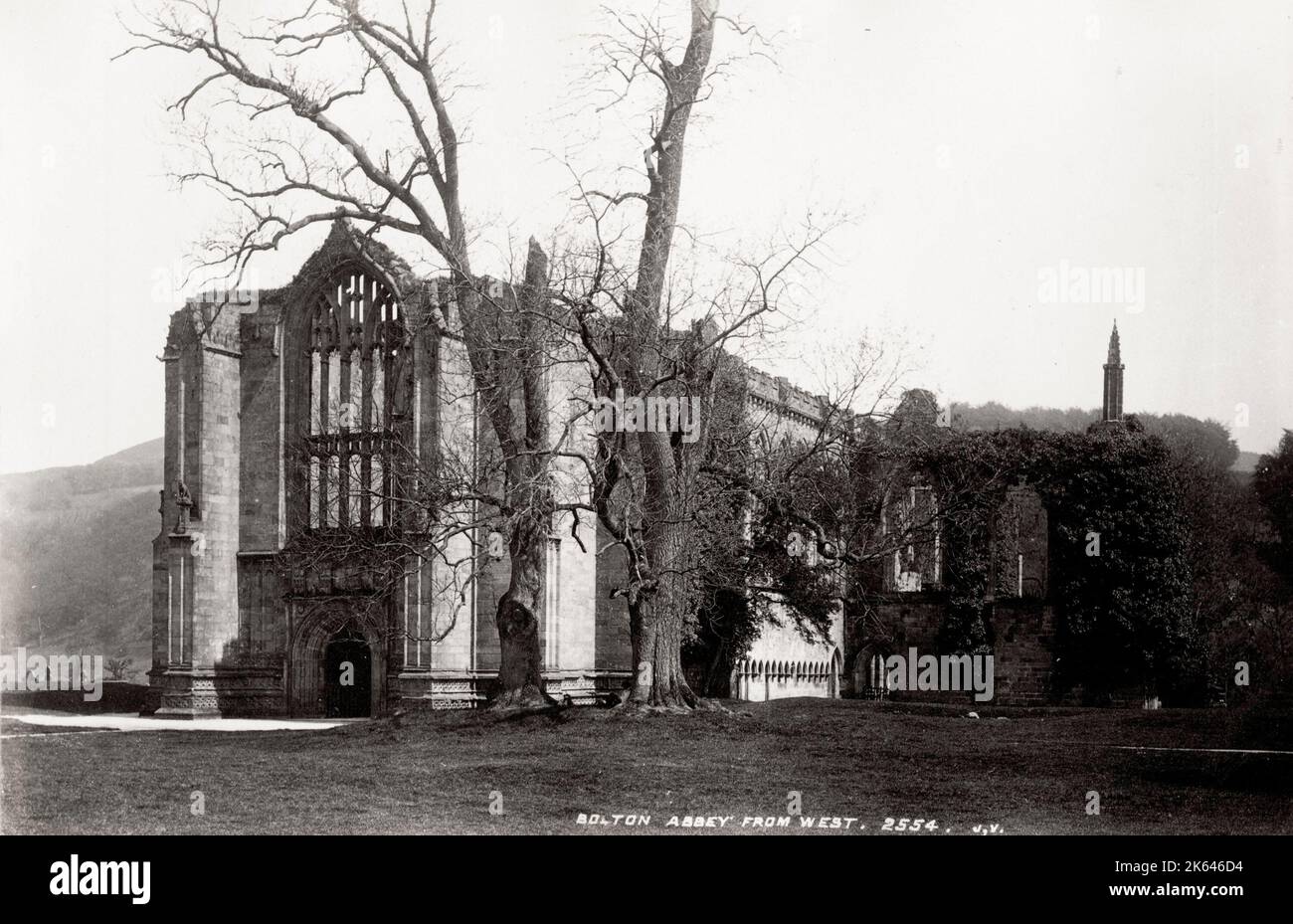 Vintage 19th century photograph: Bolton Abbey, Yorkshire. Stock Photo