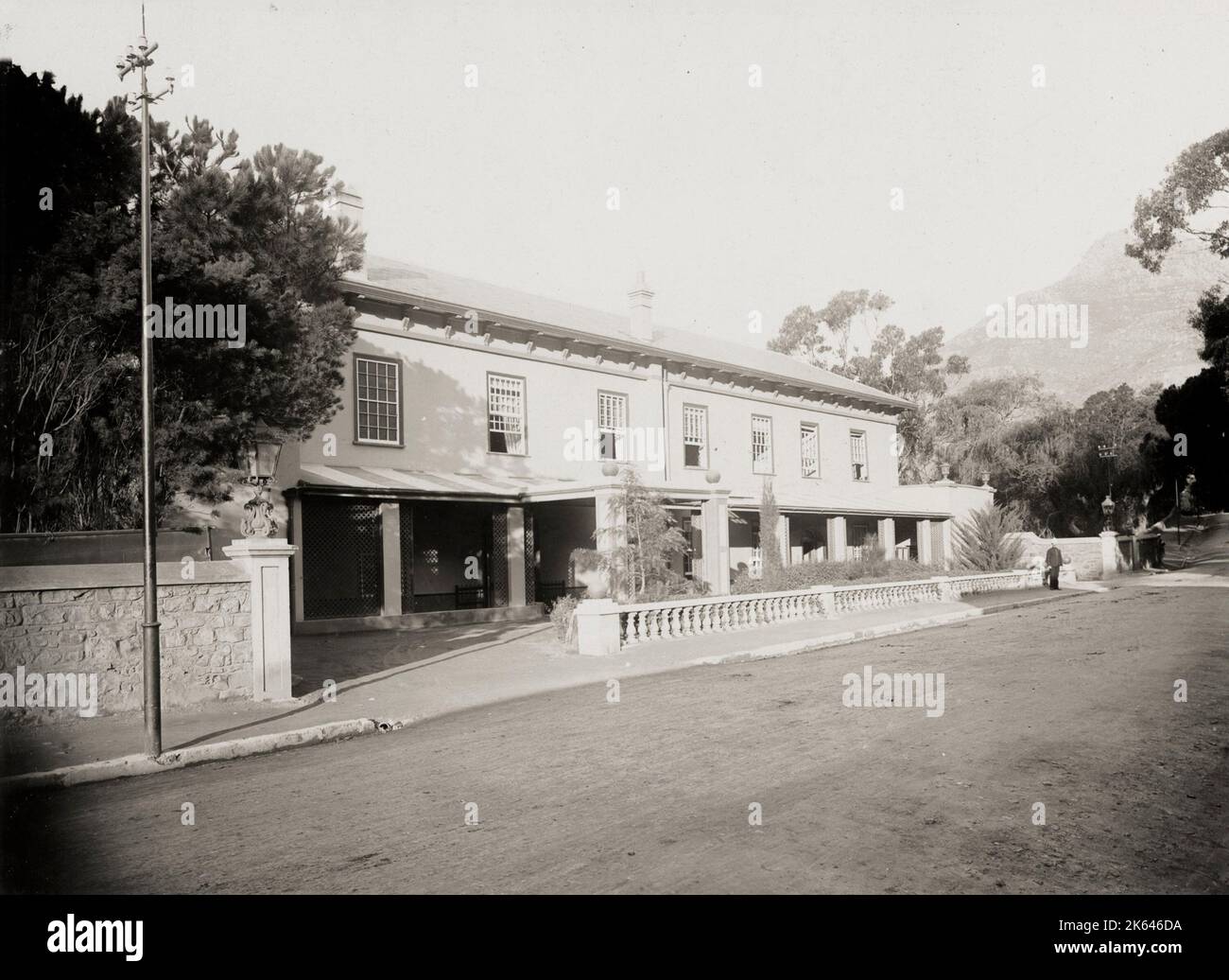 Vintage 19th century photograph: Admiralty House, Simonstown, South Africa. Stock Photo