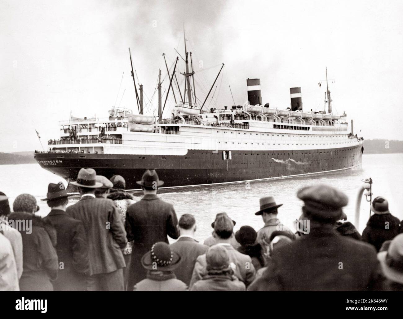 SS Washington, ocean liner on maiden voyage 1933 Stock Photo