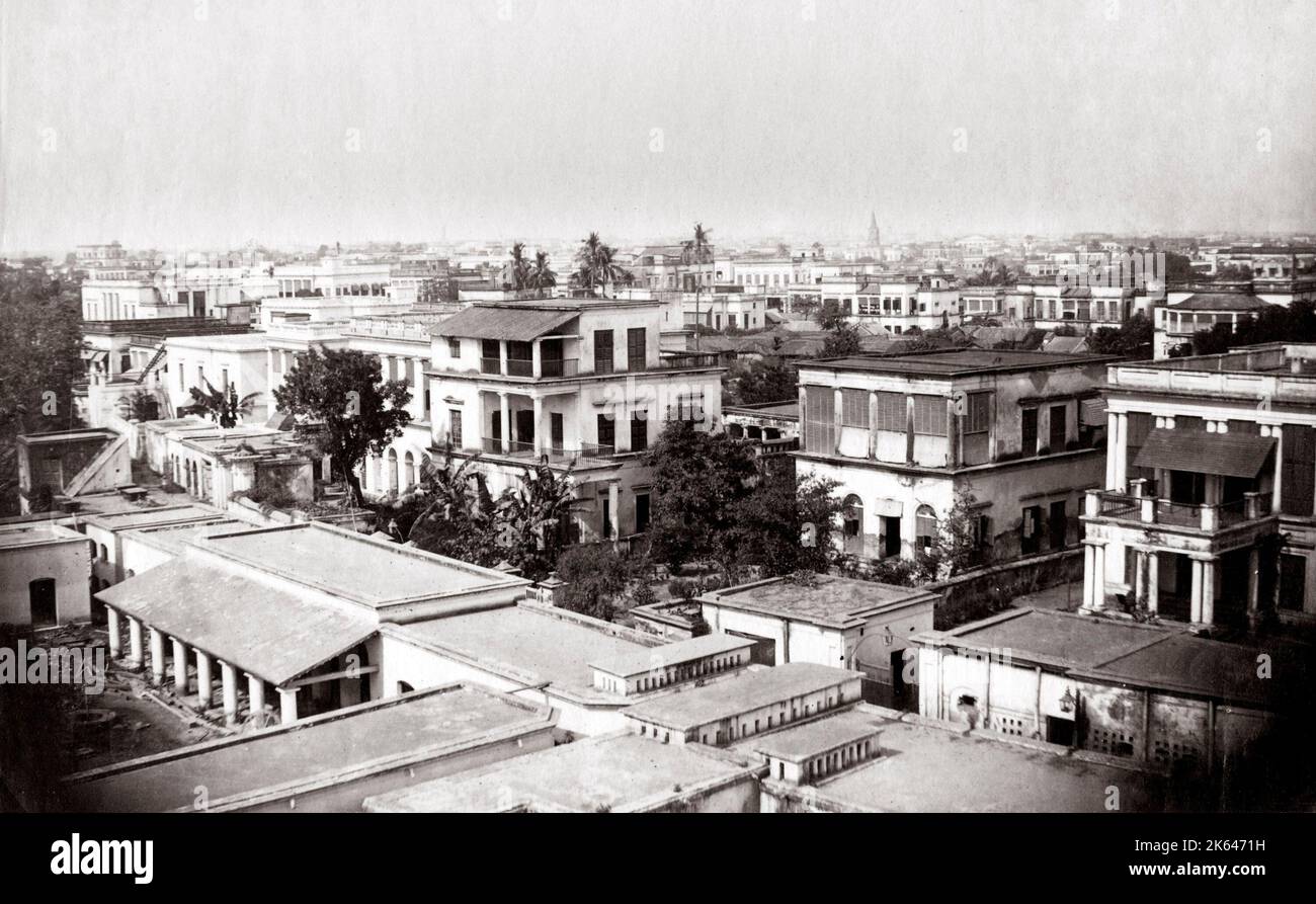 C.1880S India - city skyline, probably Calcutta, Kolkata Stock Photo