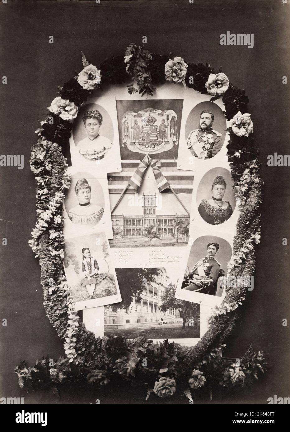 Vintage 19th century photograph Composite portrait of the Royal family