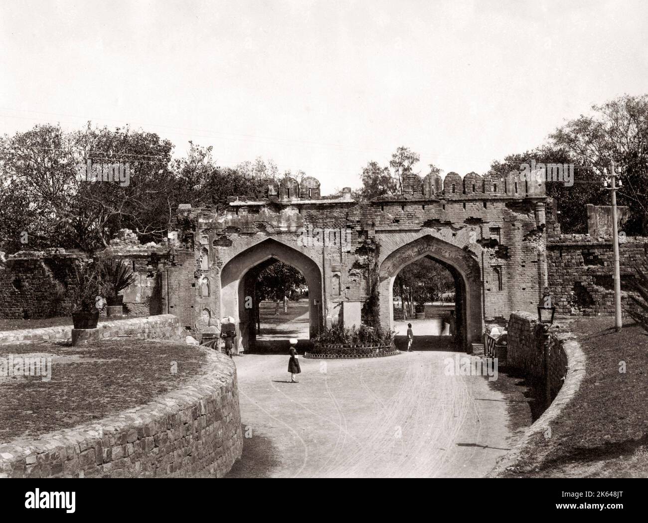 Cashmere or Kashmir Gate Delhi, India, c.1880's Stock Photo