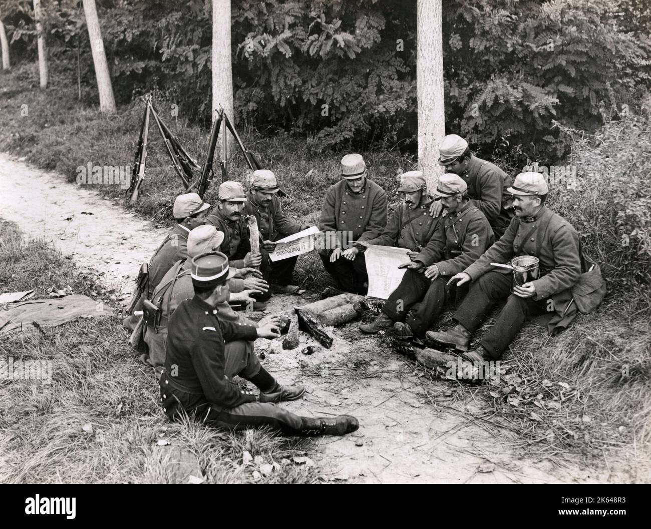 Vintage World War One photograph - WWI: French soldiers resting by ...