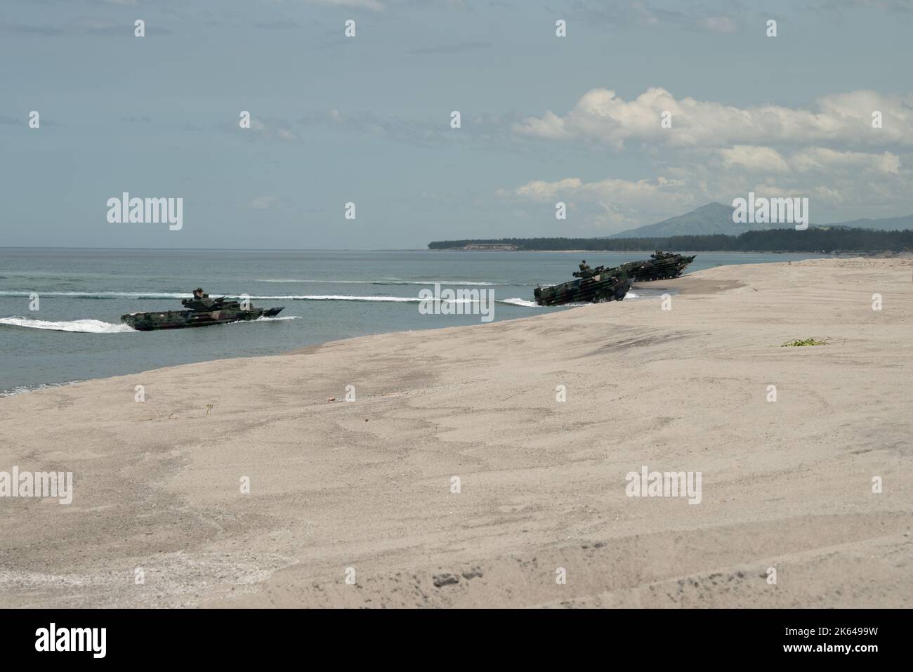 Philippine, Republic of Korea, and U.S. Marines conduct an amphibious landing during KAMANDAG 6, Zambales, Philippines, Oct. 7, 2022. KAMANDAG is an annual bilateral exercise between the Armed Forces of the Philippines and U.S. military designed to strengthen interoperability, capabilities, trust, and cooperation built over decades of shared experiences. (U.S. Marine Corps photo by Cpl. Ujian Gosun) Stock Photo