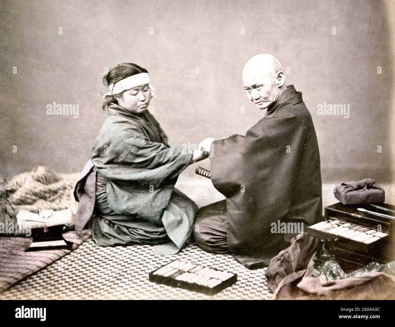 c. 1880s Japan - doctor and patient Stock Photo