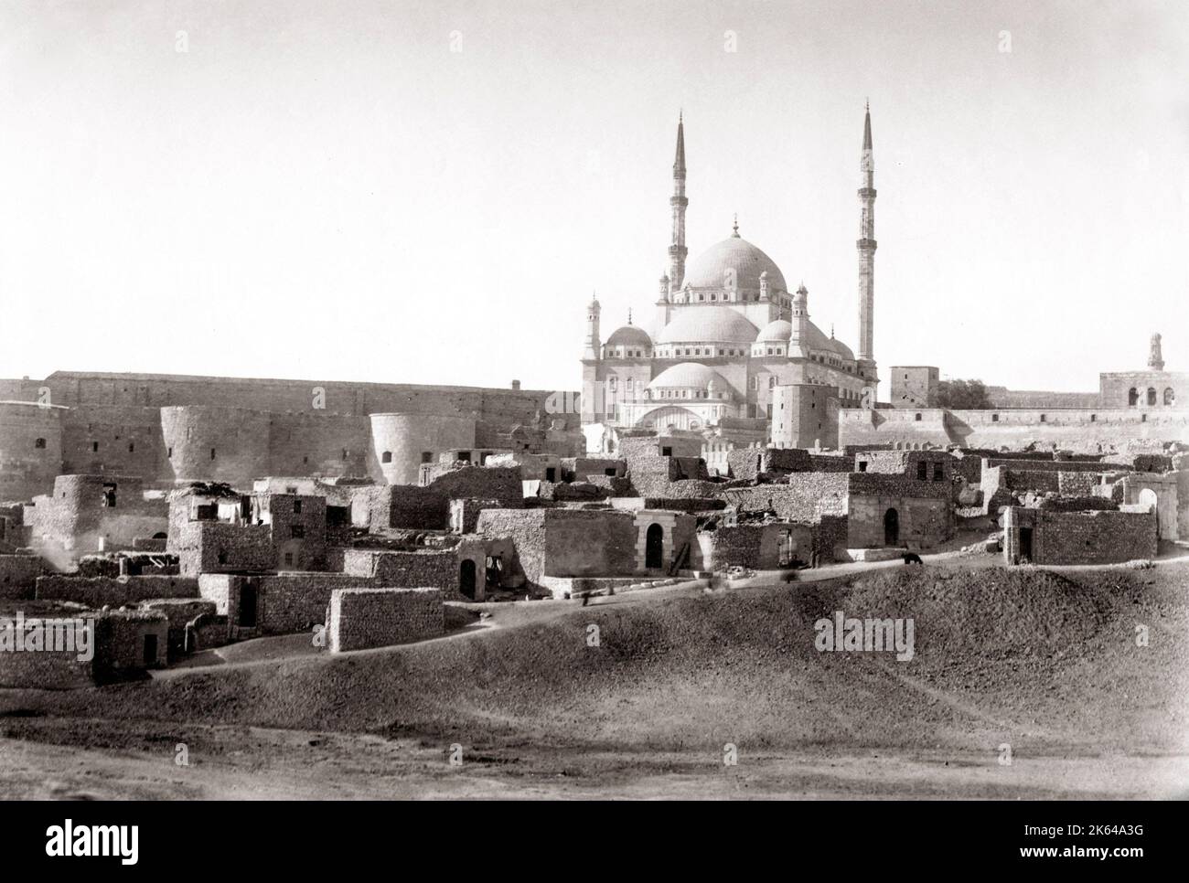 The Saladin Citadel of Cairo, medieval Islamic fortress, Egypt, c.1880's Stock Photo