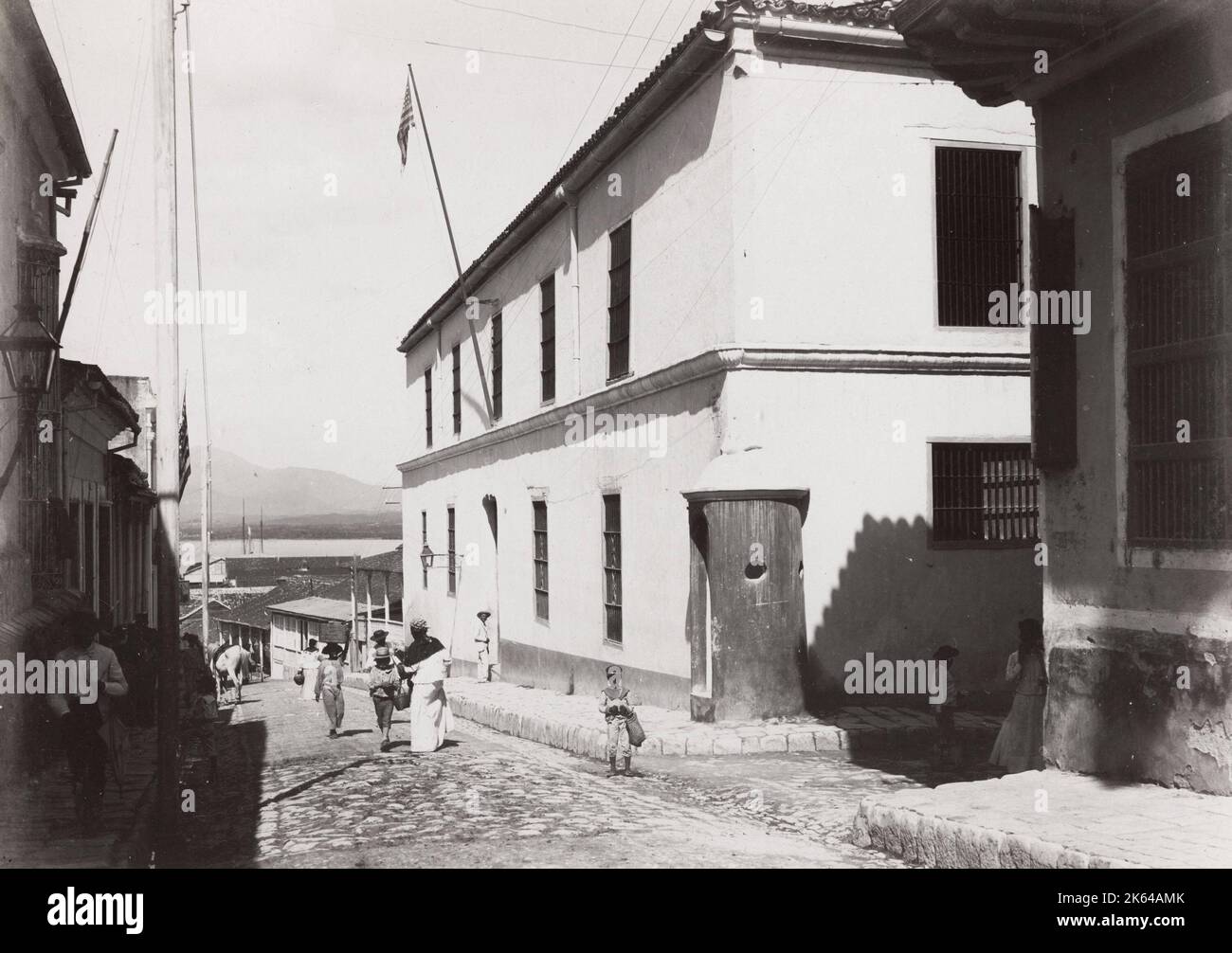 c.1900 photograph - Cuba: prison in Santiago, where admiral Richmond P. Hobson imprisoned. Stock Photo