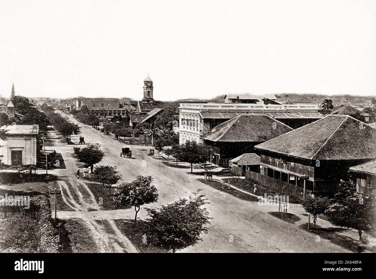 Vintage 19th century photograph: Merchant Street, Rangoon Burma, Yangon ...