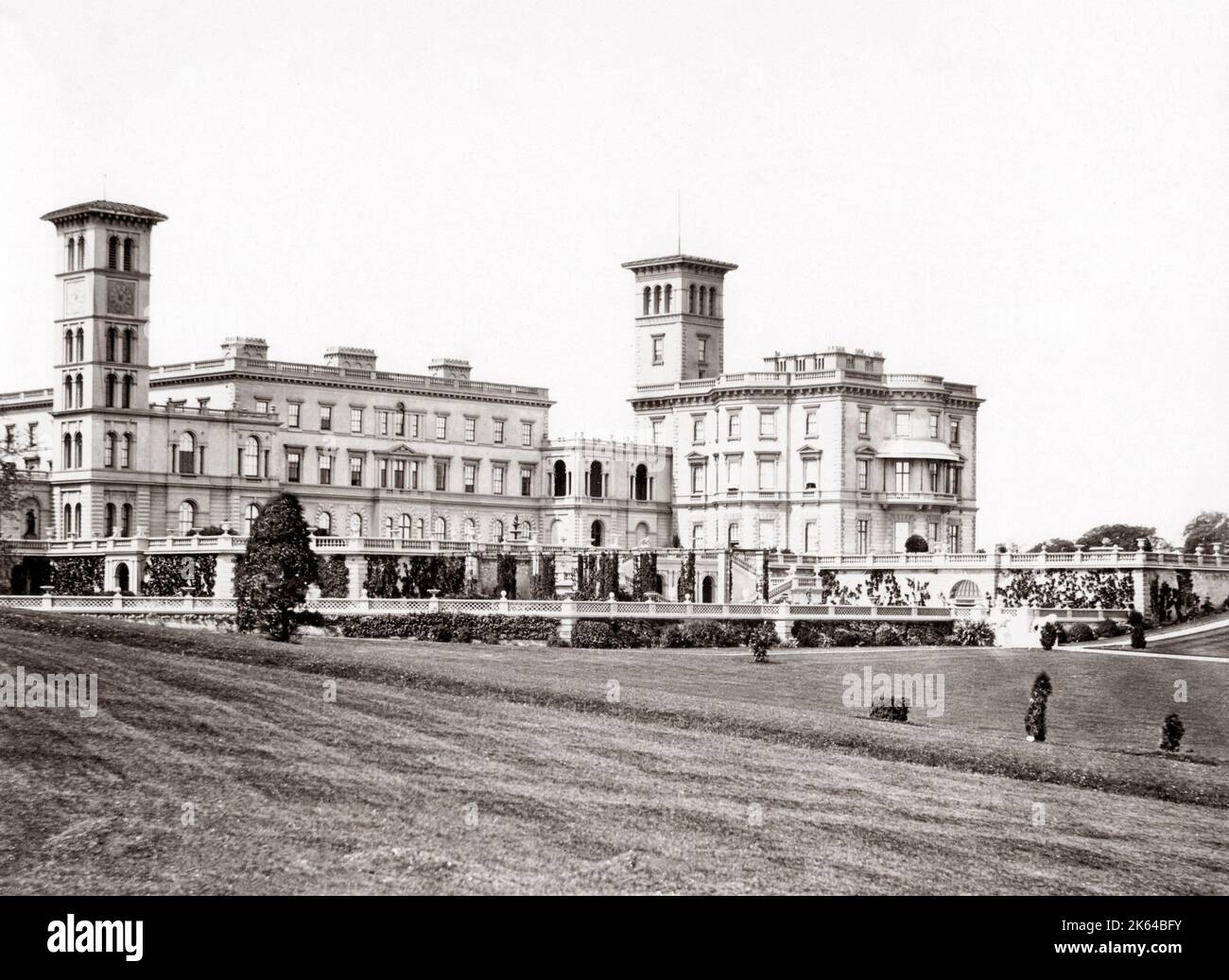 Osborne House, royal residence, Isle of Wight, c.1870's Stock Photo