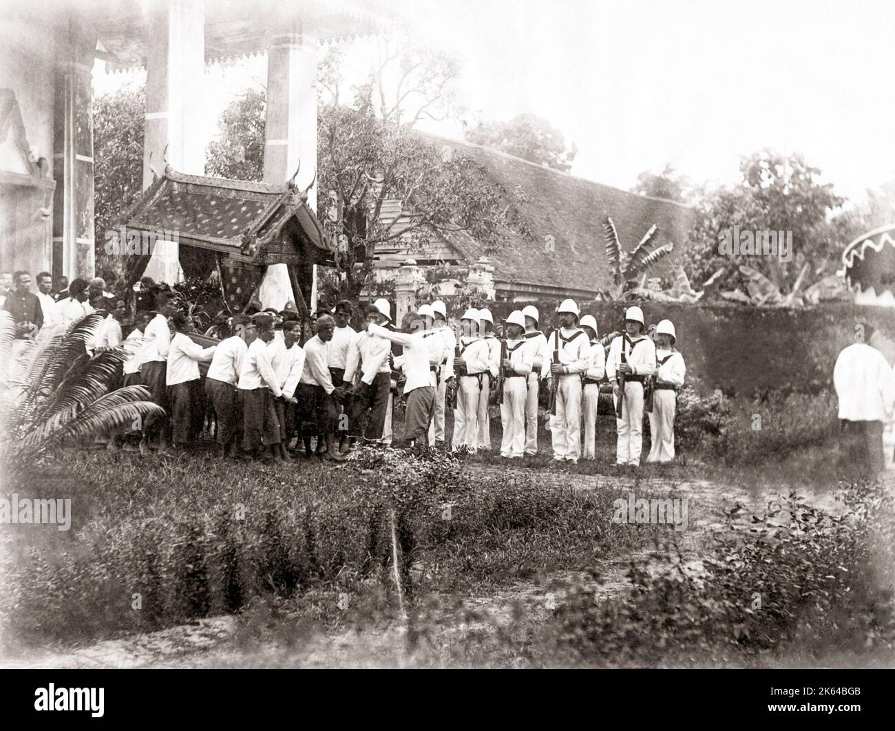 Funeral cortege, Siam (Thailand) c.1880's Stock Photo