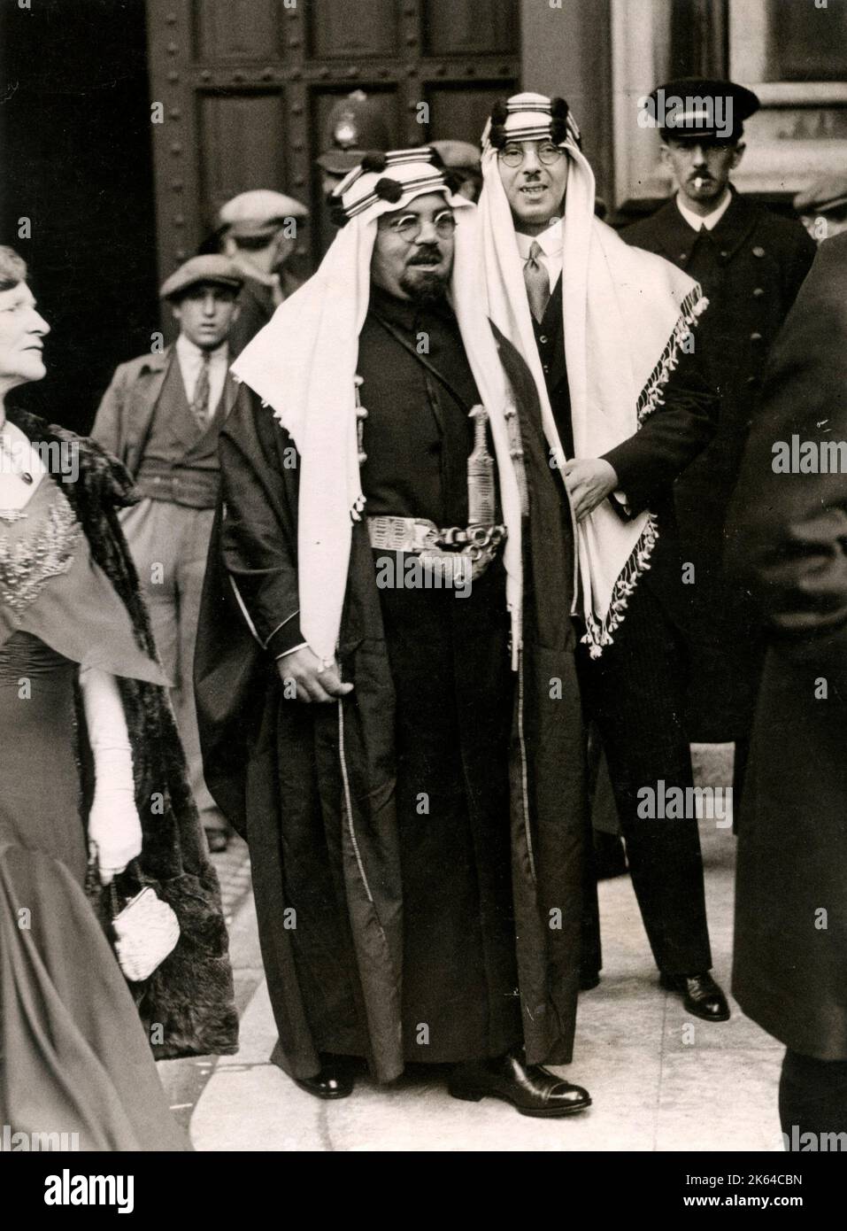 Sheikh Hafiz Wahab - Saudi ambassador to London from 1930 to 1956 - seen here leaving the state opening of parliament in the 1930s. Stock Photo