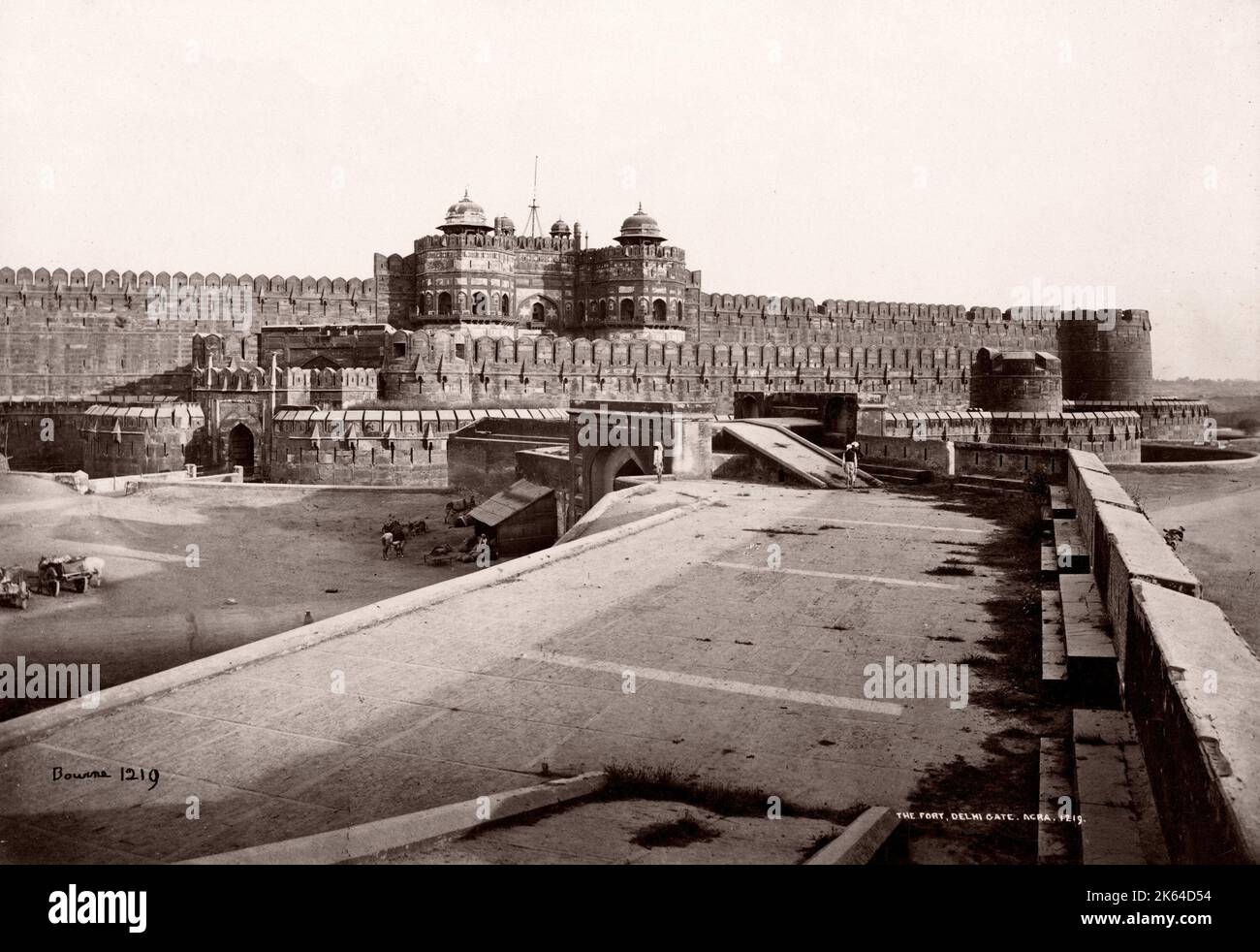 19th Century Vintage Photograph India The Fort Agra Delhi Gate