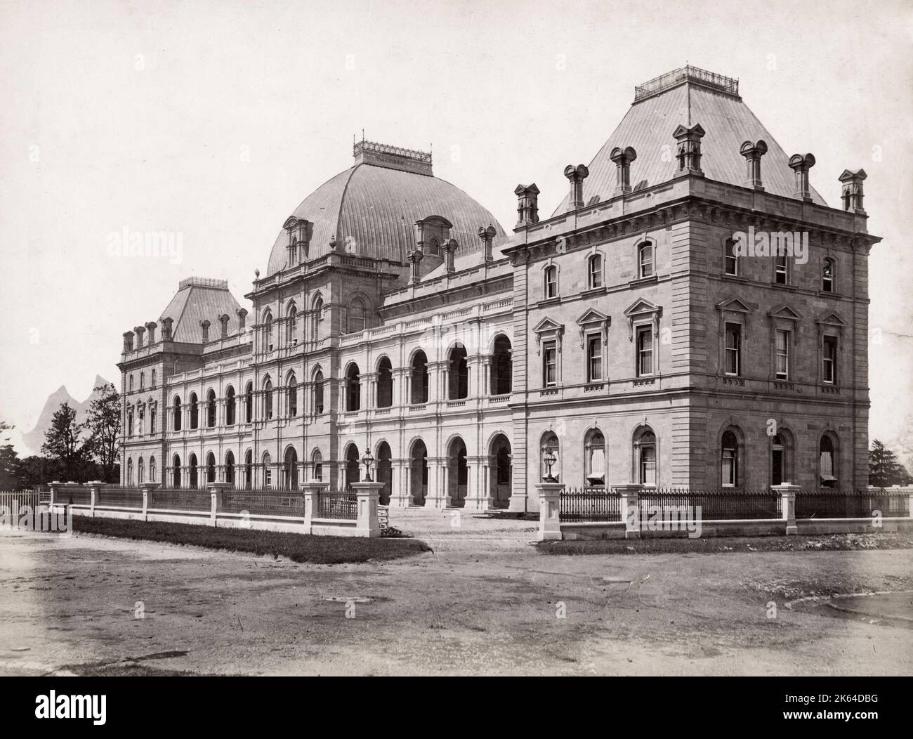 Vintage 19th century photograph: Parliament buildings , Brisbane, New South Wales, Australia. Stock Photo