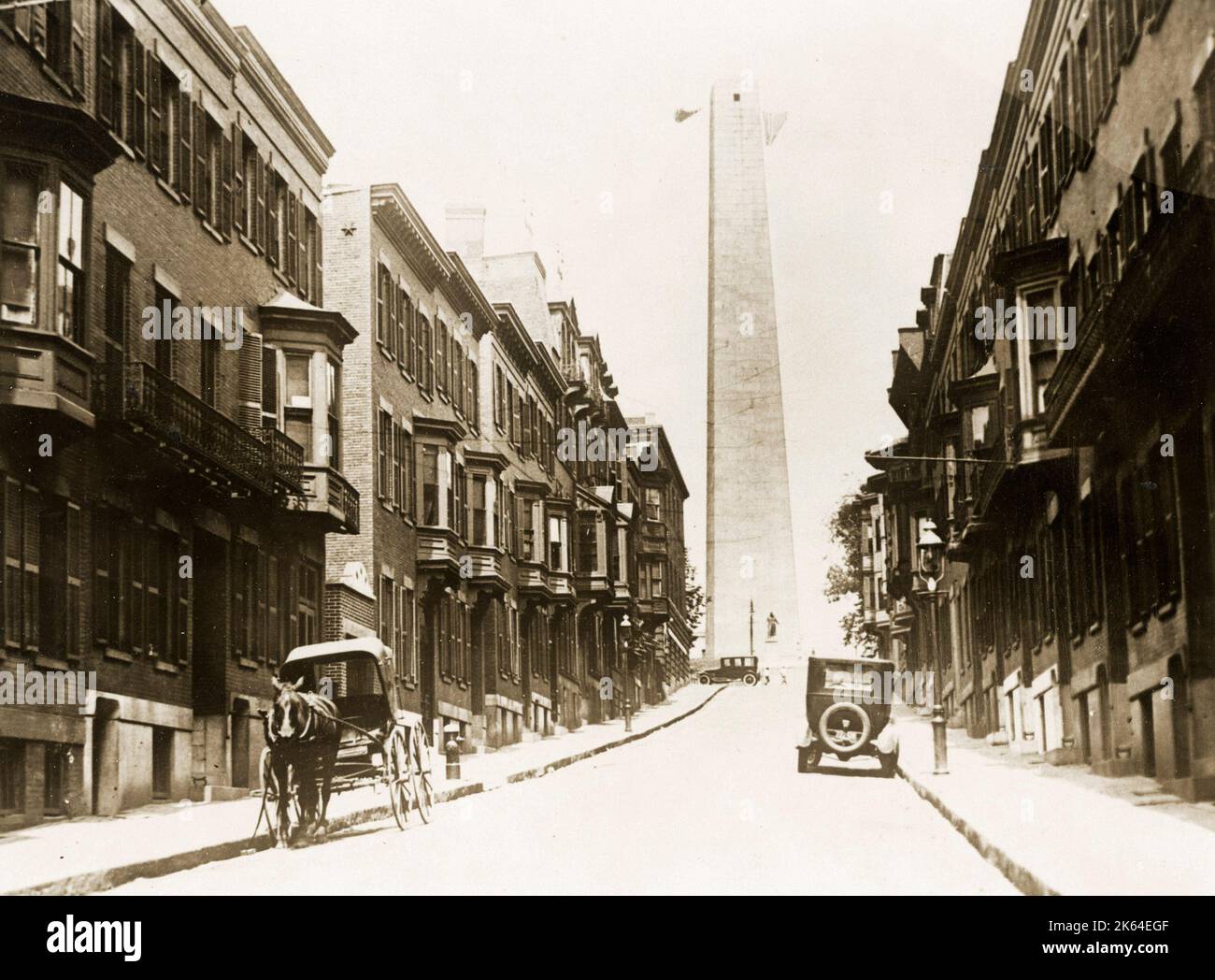 Early 20th century vintage press photograph Bunker Hill Mounment, Charlestown, Massachusetts