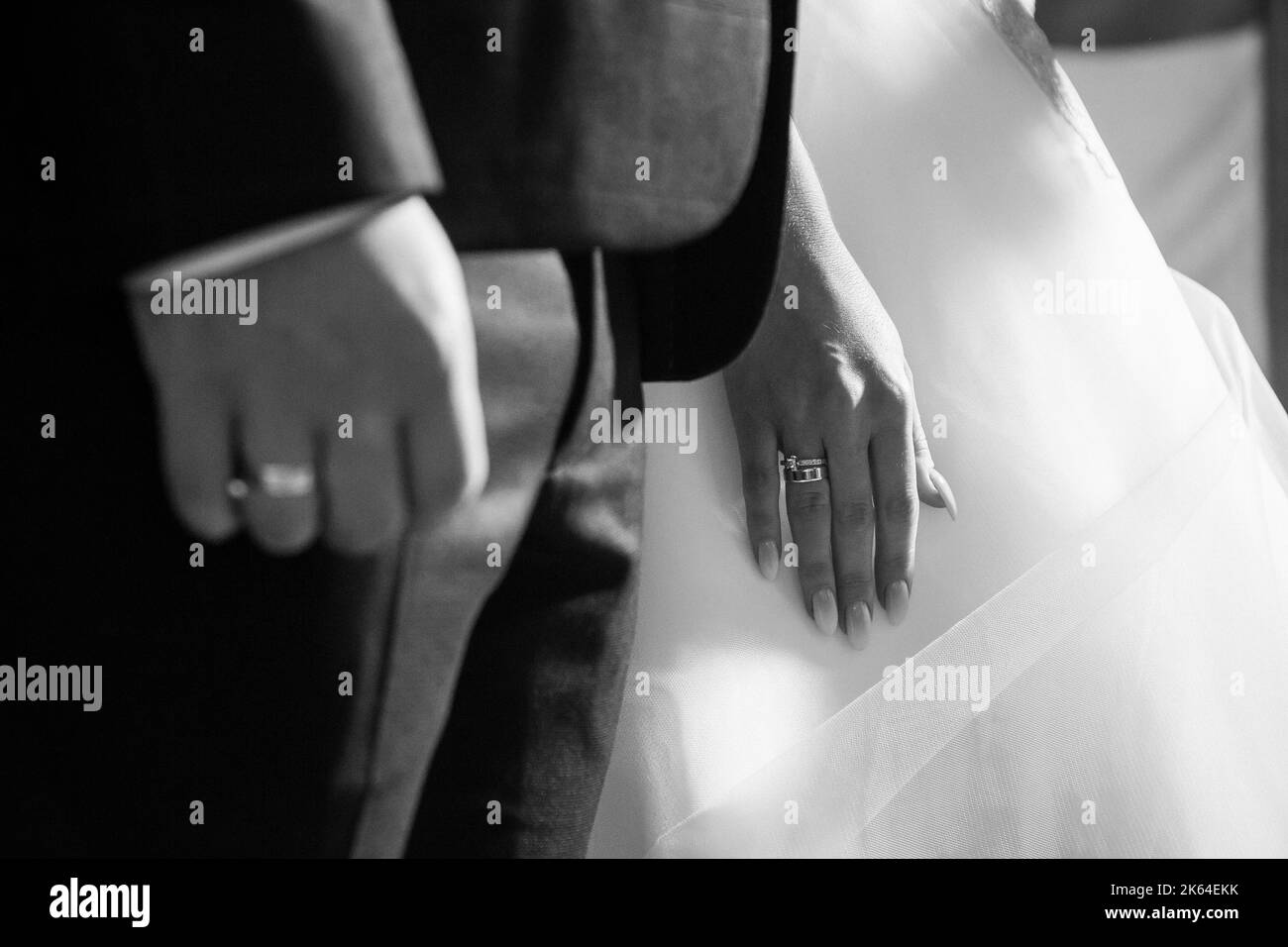 Golden wedding rings for newlyweds on their wedding day Stock Photo Alamy