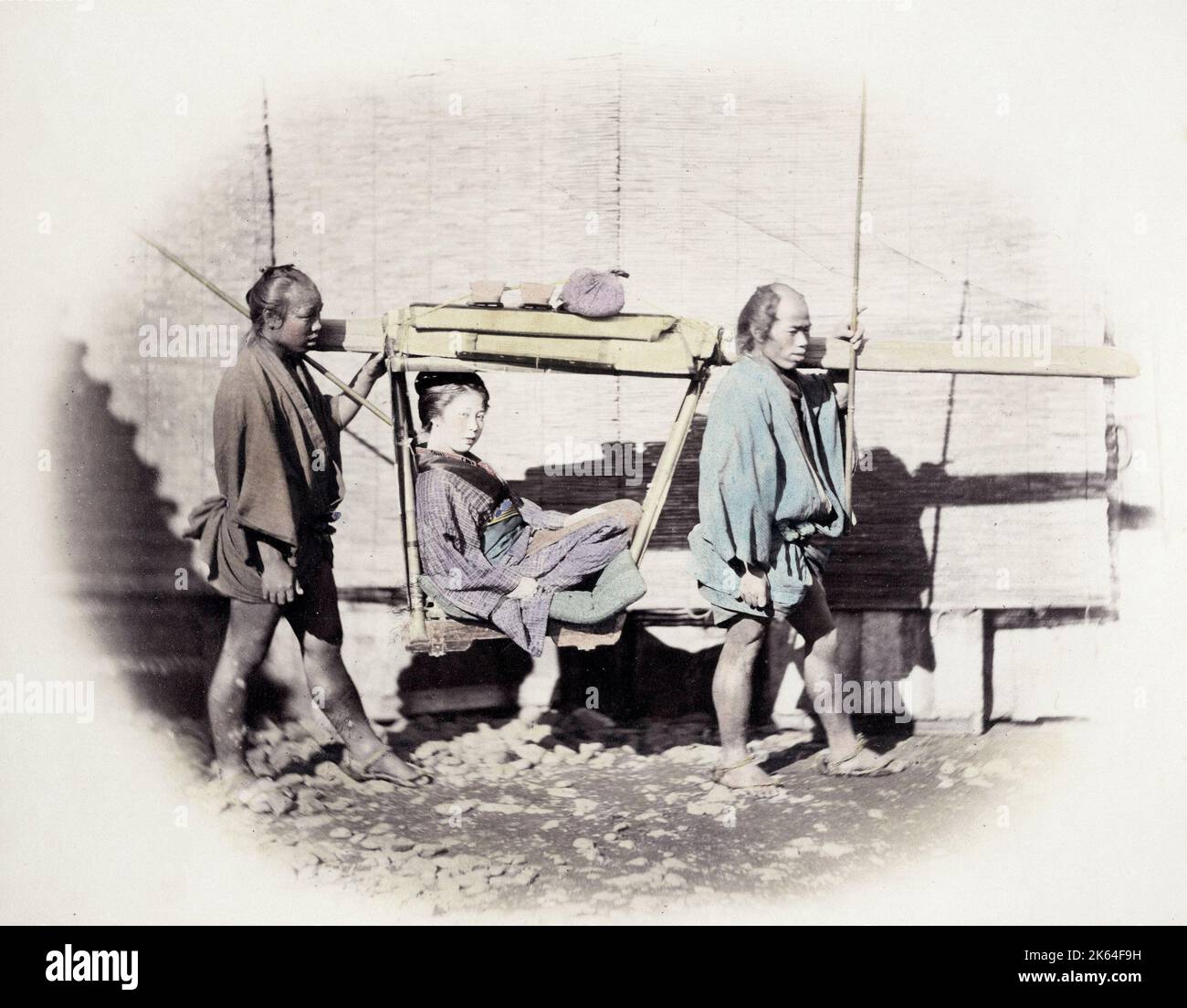 1860s japan japanese woman in kimono hi-res stock photography and