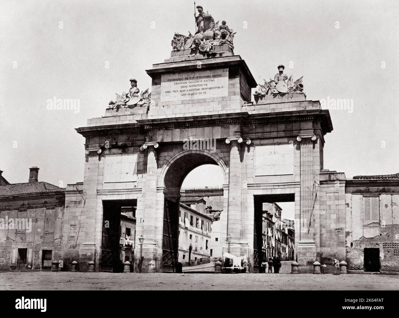 c.1880s Spain Madrid - gate of Fernando VII Stock Photo