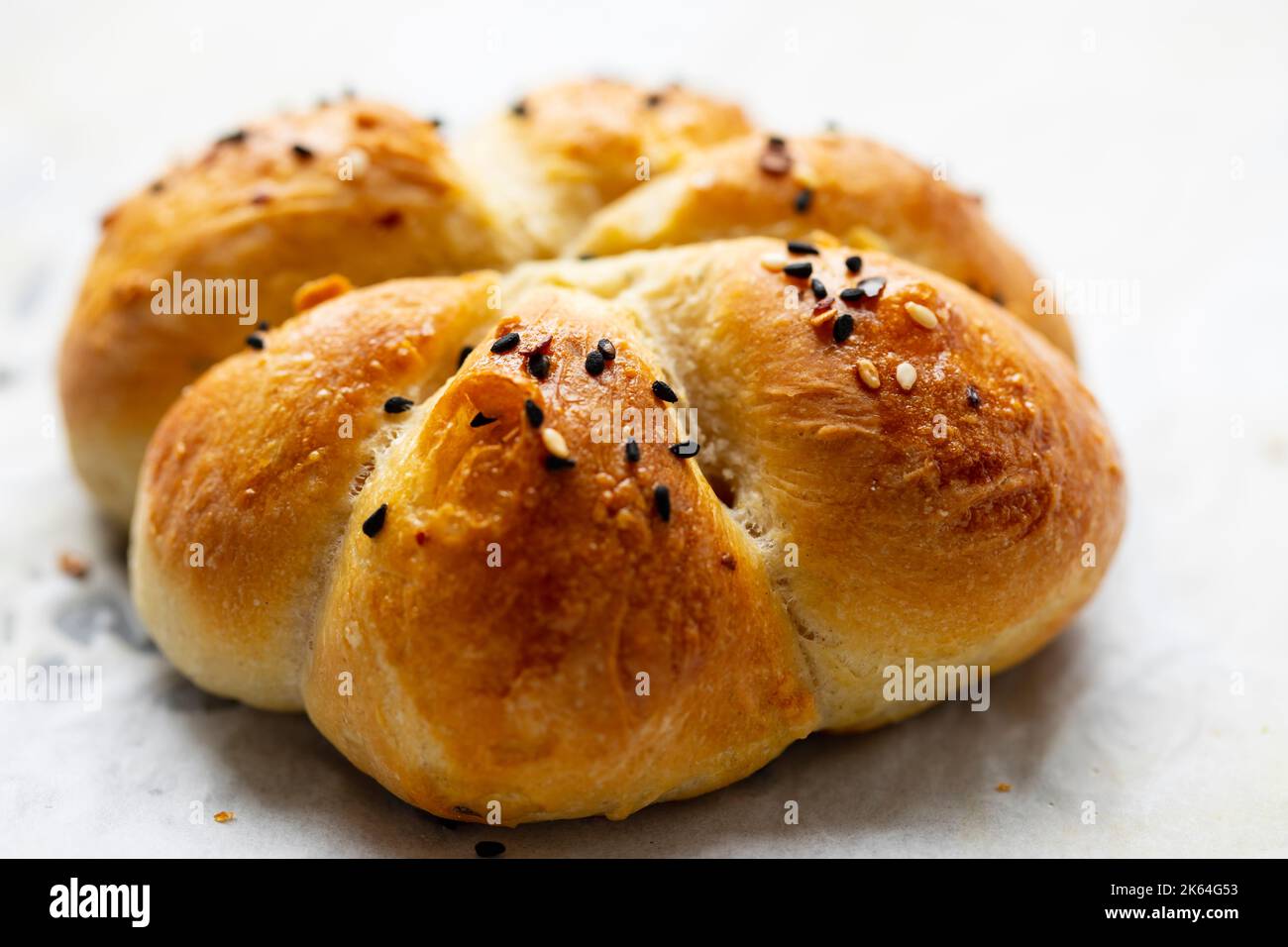 Freshly baked home made bread roll Stock Photo