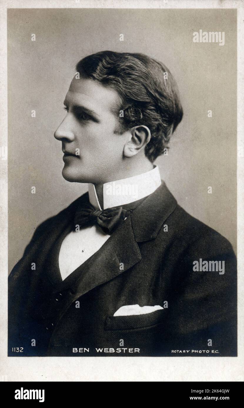 Benjamin Webster (1864-1947) - English actor, the husband of the actress May Whitty, and father of the actress and director Margaret Webster. After a long career on the English stage, Webster, together with his wife, moved to Hollywood, where they made numerous films in their later years.     Date: circa 1910 Stock Photo
