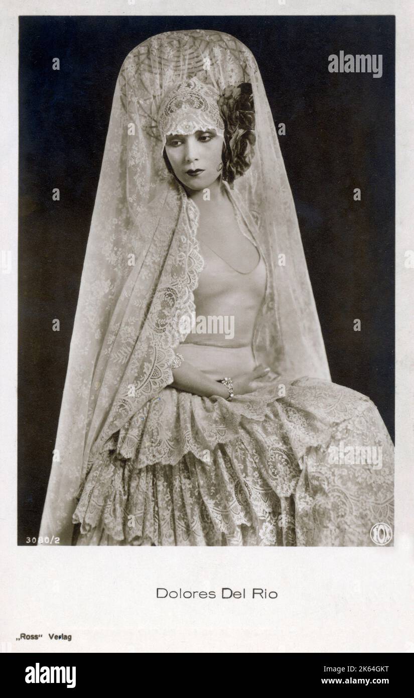 Delores Del Rio (1904-1983) - Mexican actress, dancer and singer. With a career spanning more than 50 years, she is regarded as the first major female Latin American crossover star in Hollywood, with an outstanding career in American cinema in the 1920s and 1930s. Stock Photo