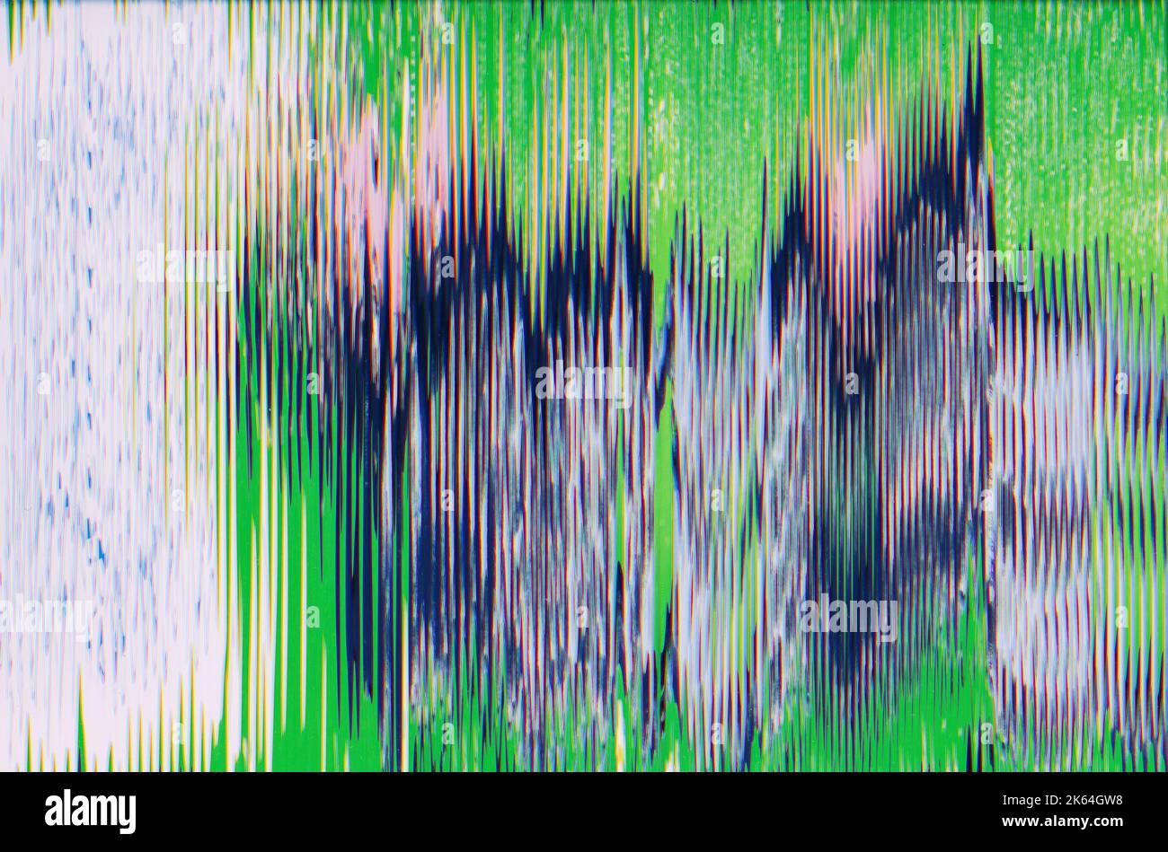 glitch art color noise digital distortion green Stock Photo - Alamy