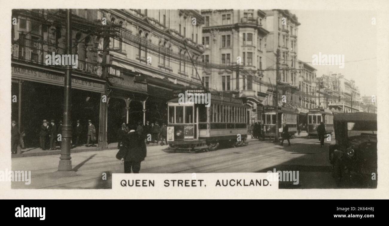 New Zealand - A tram on Queen Street, Auckland. Stock Photo