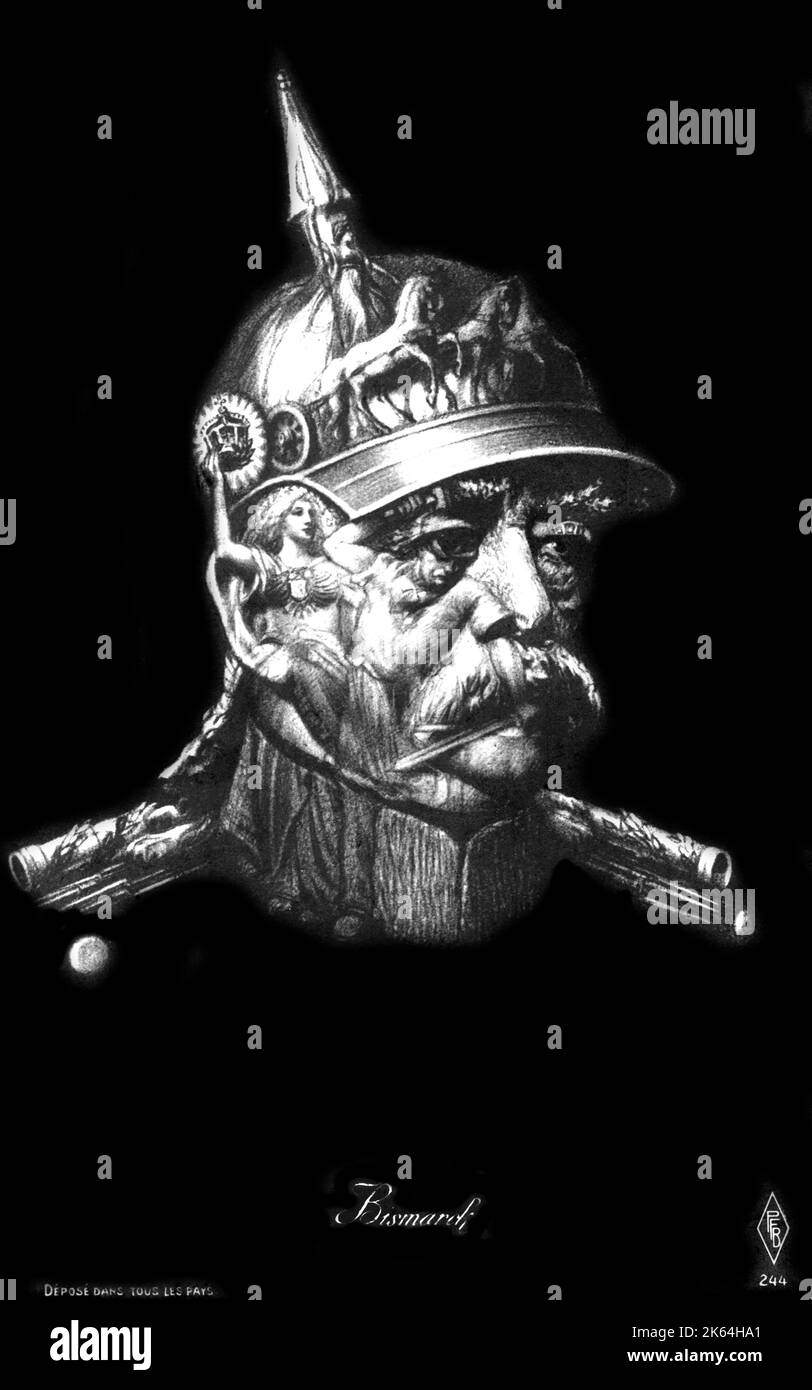 Count Otto Von Bismarck (18151898) Optical Illusion fantasy postcard