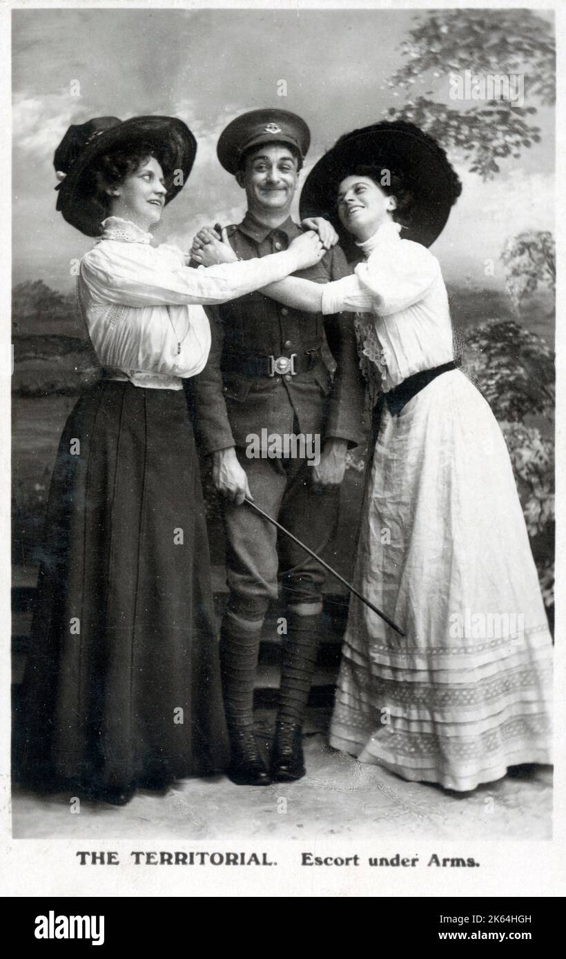The Territorial - Escort under Arms.     Date: 1910 Stock Photo